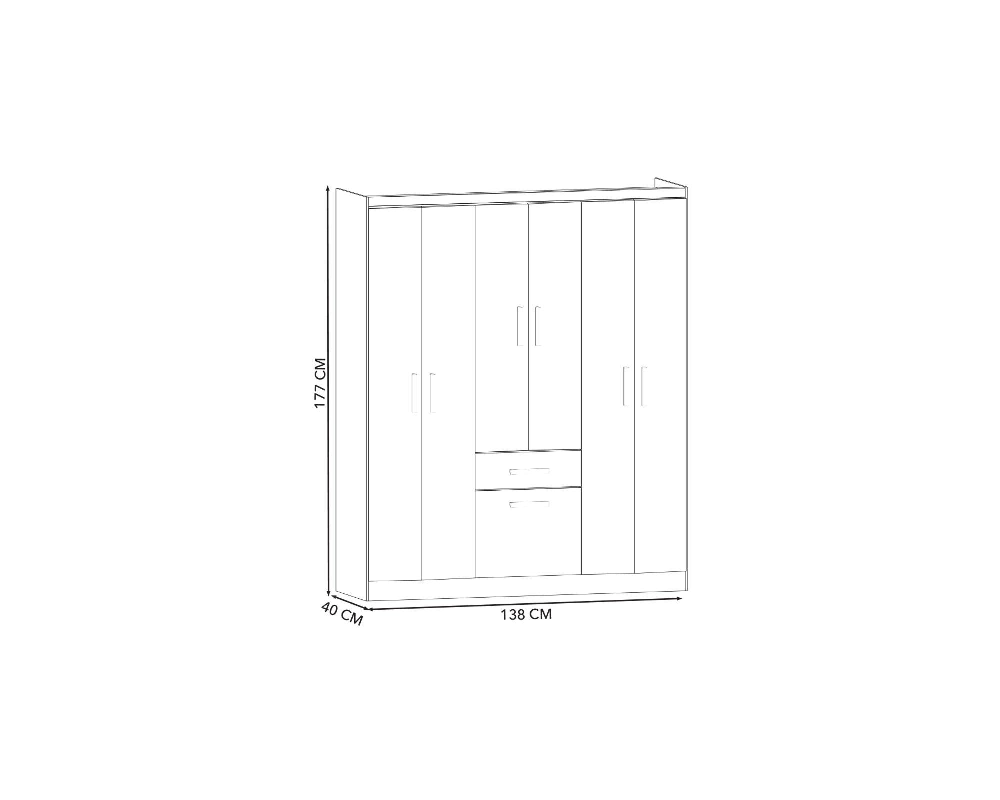 Clóset 6 puertas 1 cajón 1 zapatera acacia-3