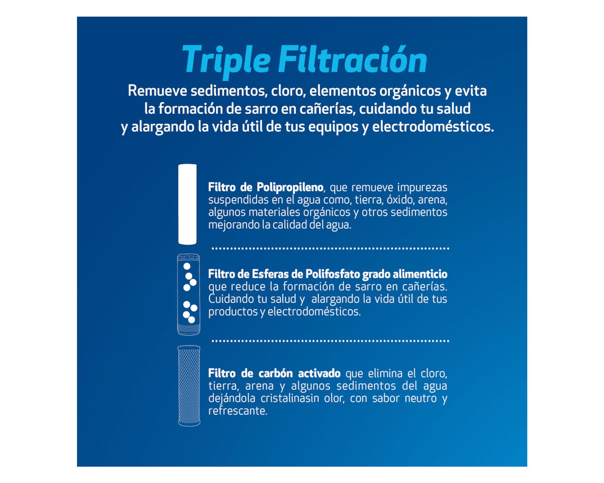 Filtro Triple antisarro + sedimentos + cloro-5