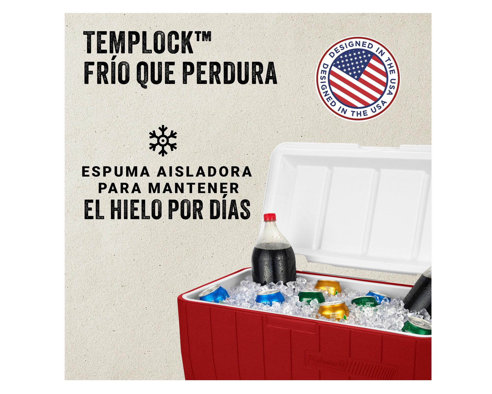 COOLER COLEMAN CHILLER 48QT ROJO-4