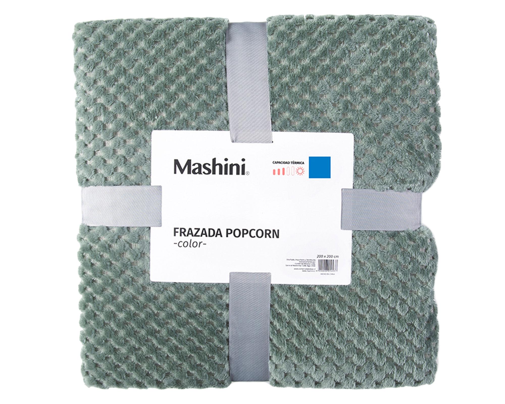 Frazada Popcorn verde 2 plazas-2