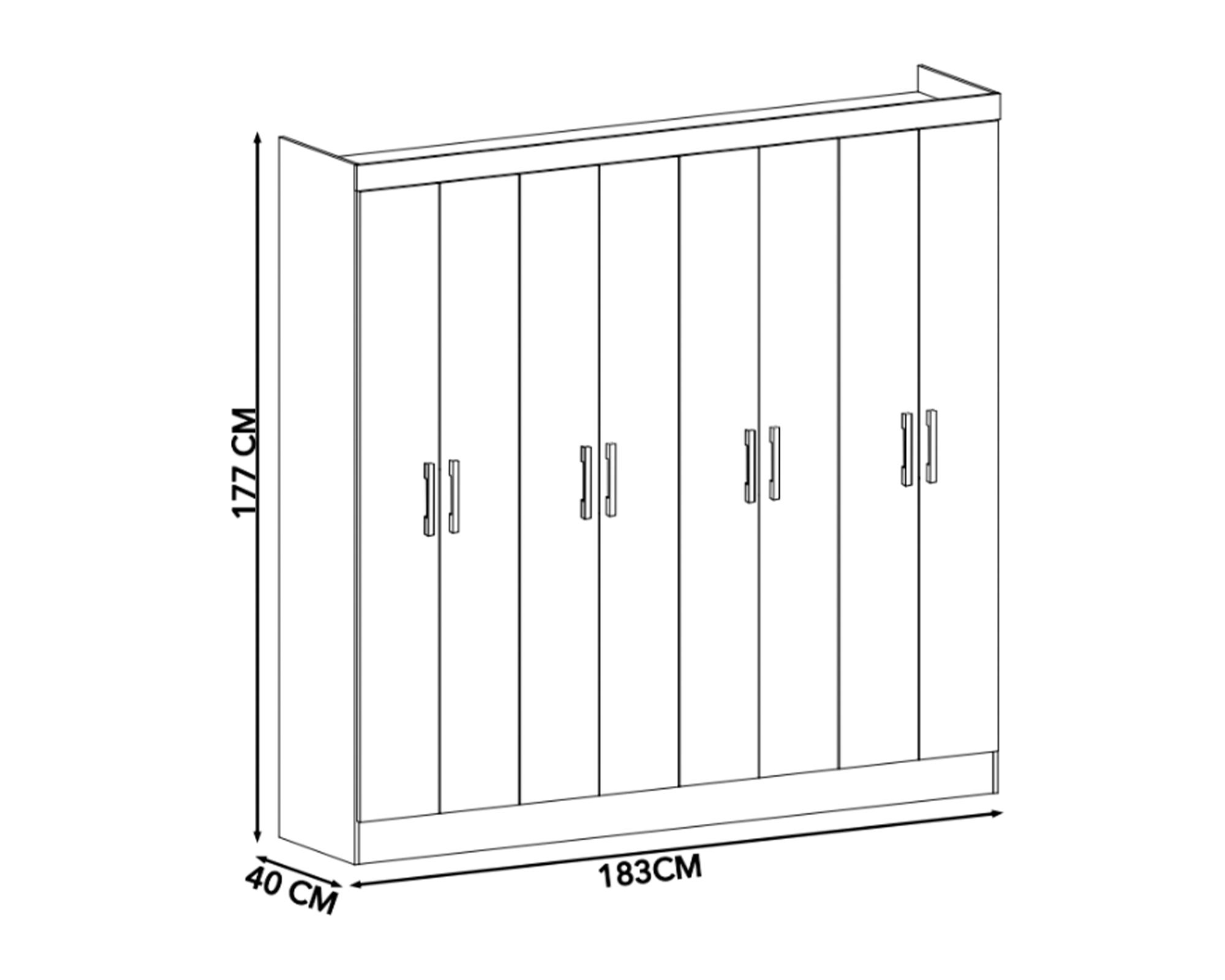 Clóset 8 puertas Aquiles 177x183x40 cm-3