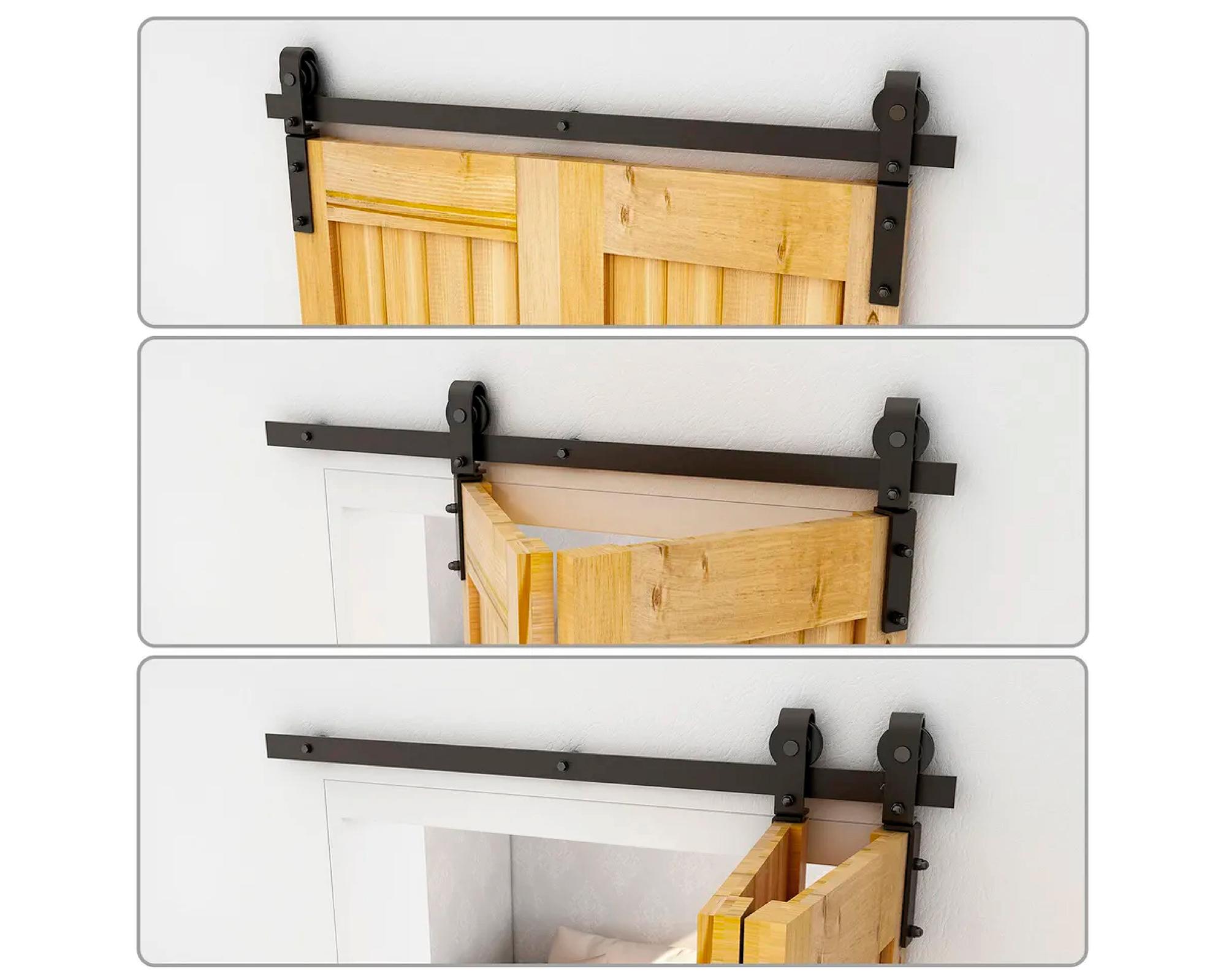 Kit puerta granero plegable 8 x 13 x 108 cm-1