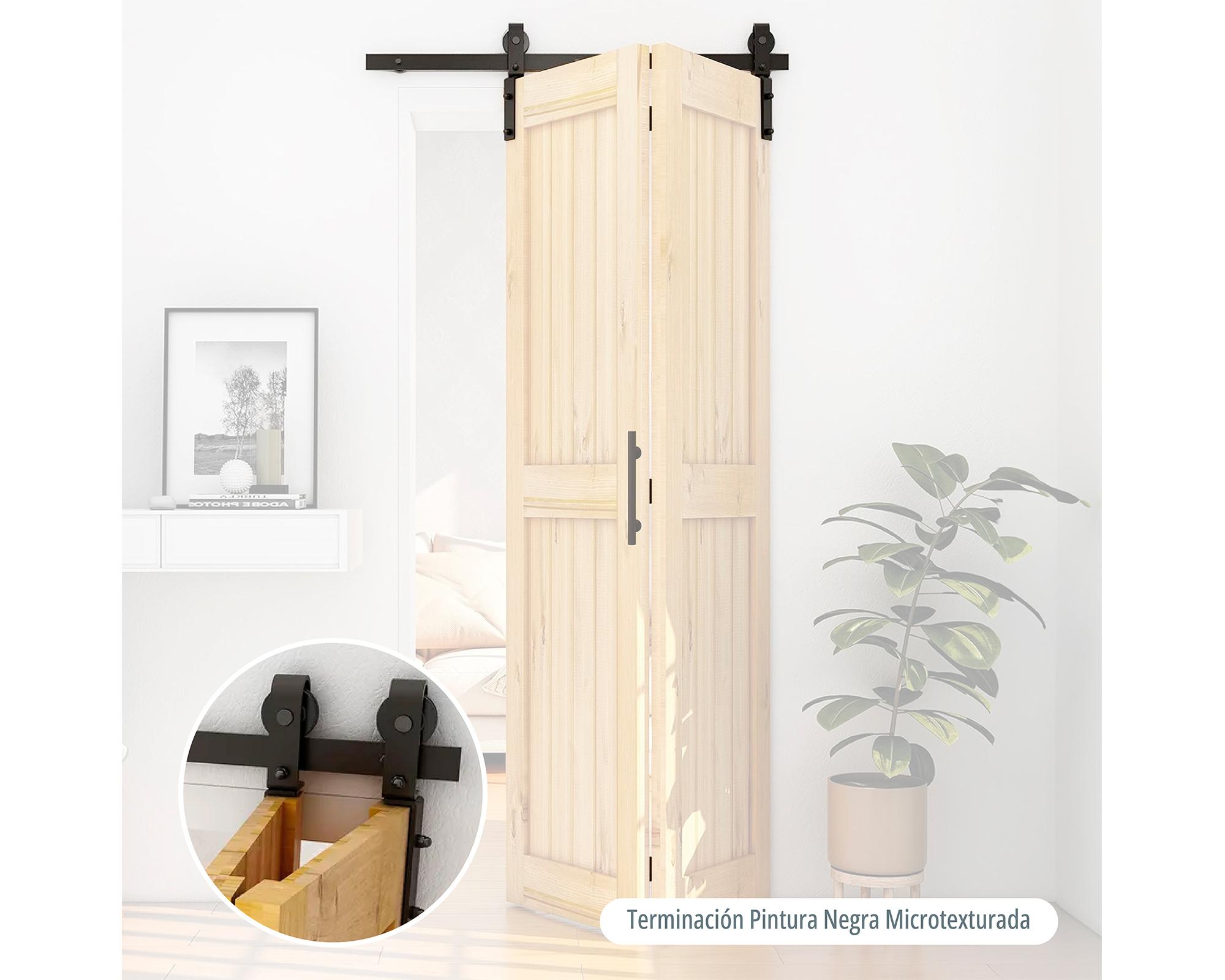 Kit puerta granero plegable 8 x 13 x 108 cm-2