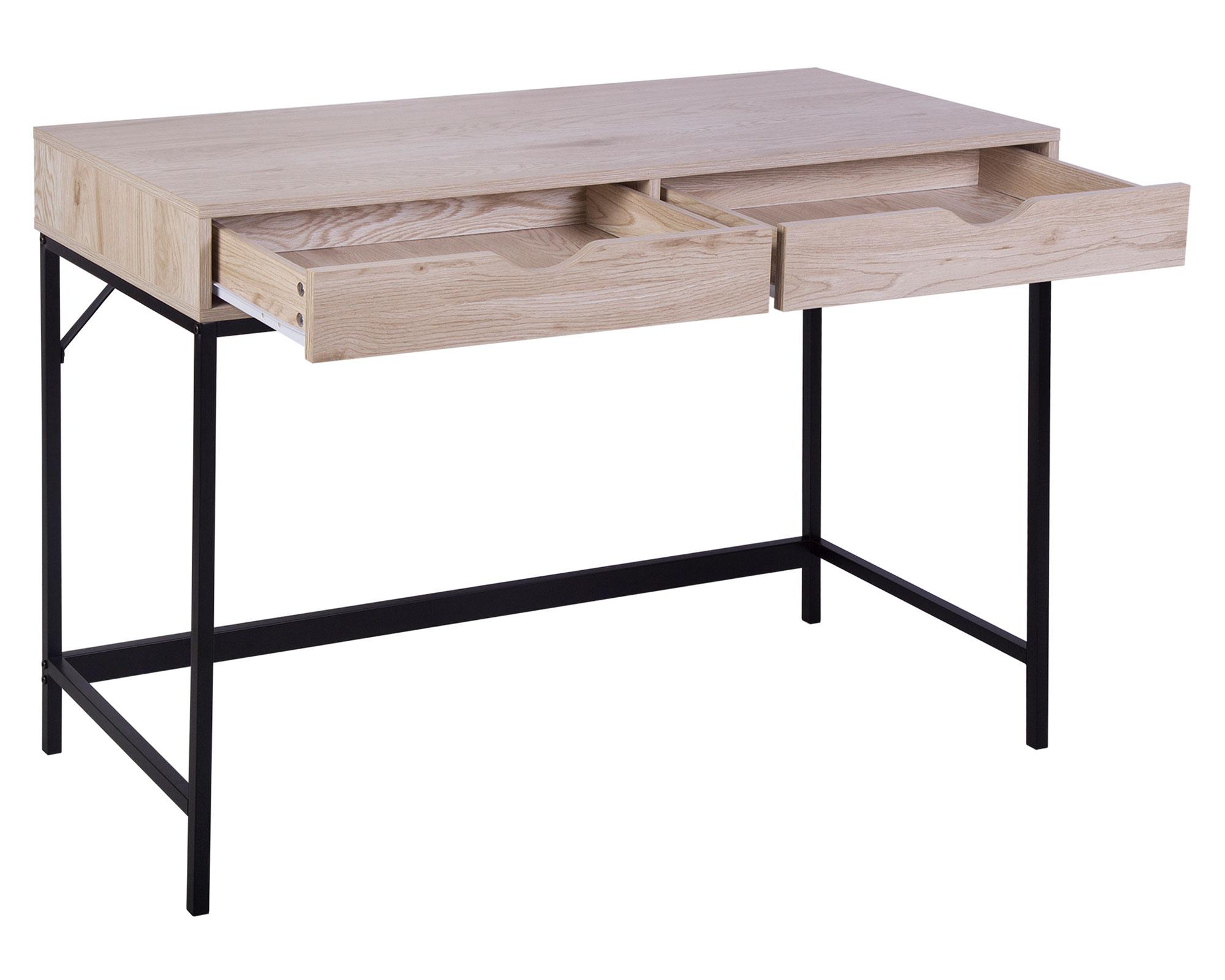 Escritorio Oregón negro/natural 2 cajones-2