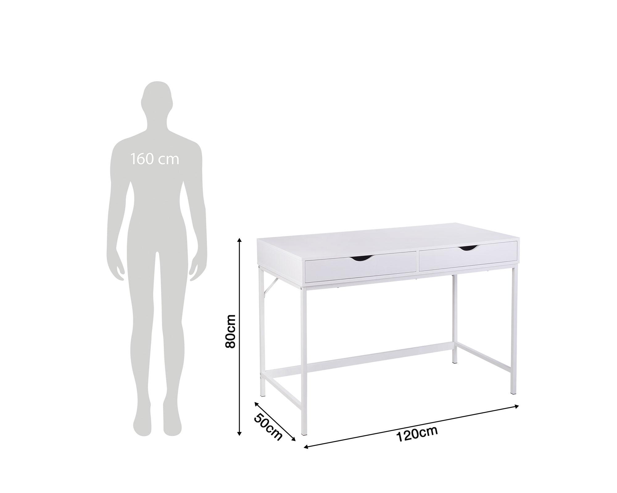 Escritorio Oregón blanco 2 cajones-9