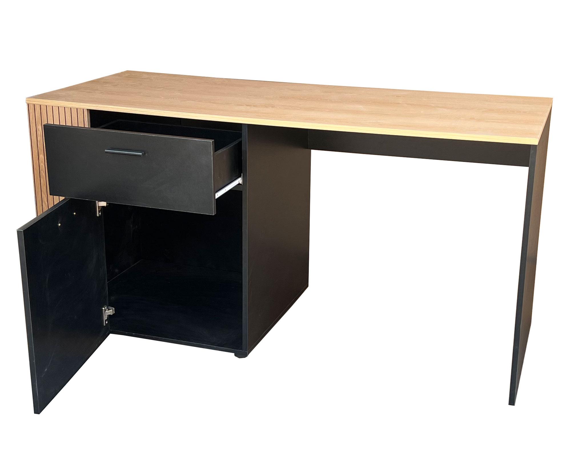 Escritorio Cedar natural/negro 70x145x60 cm-2