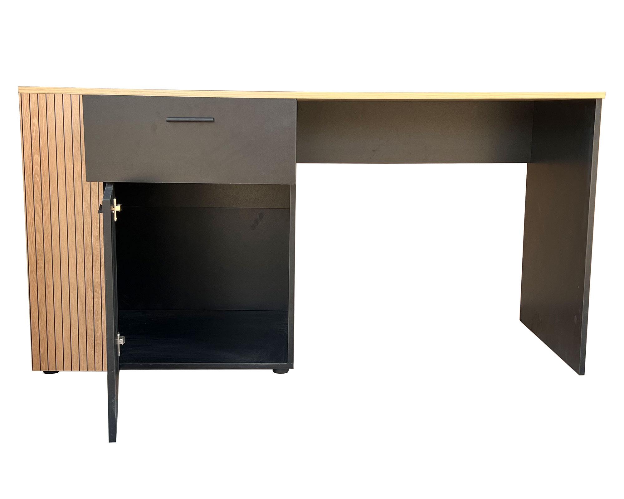 Escritorio Cedar natural/negro 70x145x60 cm-3