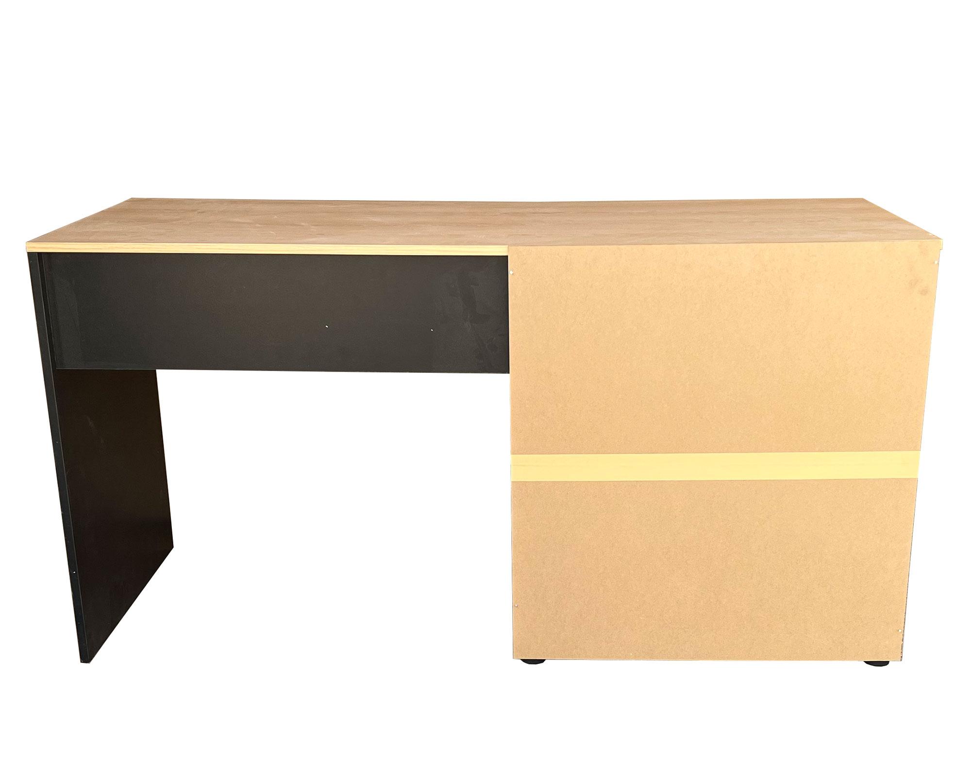 Escritorio Cedar natural/negro 70x145x60 cm-4