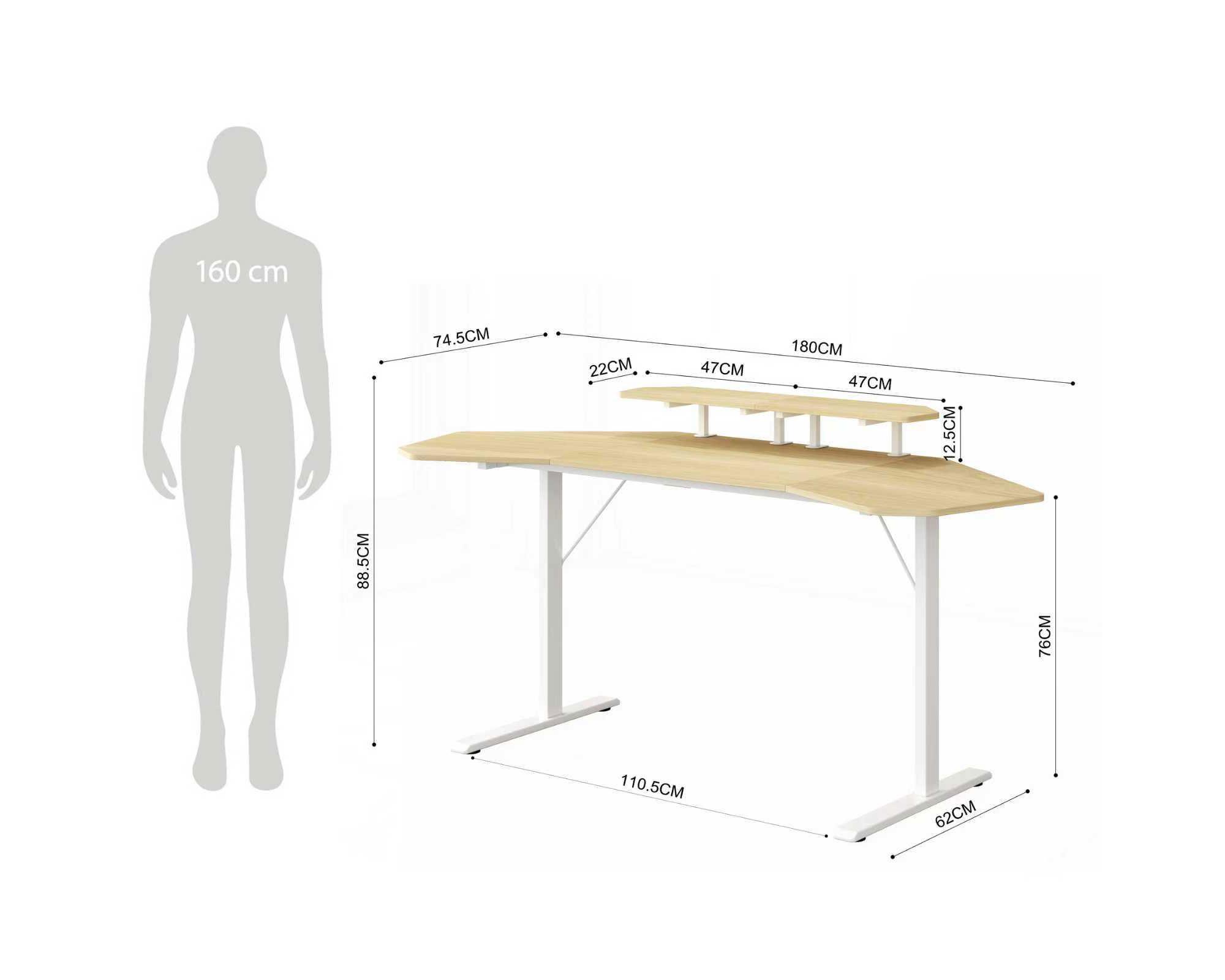 Escritorio gamer Chebi C base 88.5x180x74.5 cm-5
