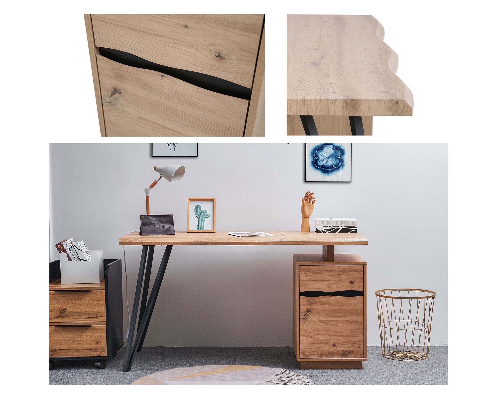 Escritorio Lam 1 puerta 1 cajón 76x140x60 cm-4