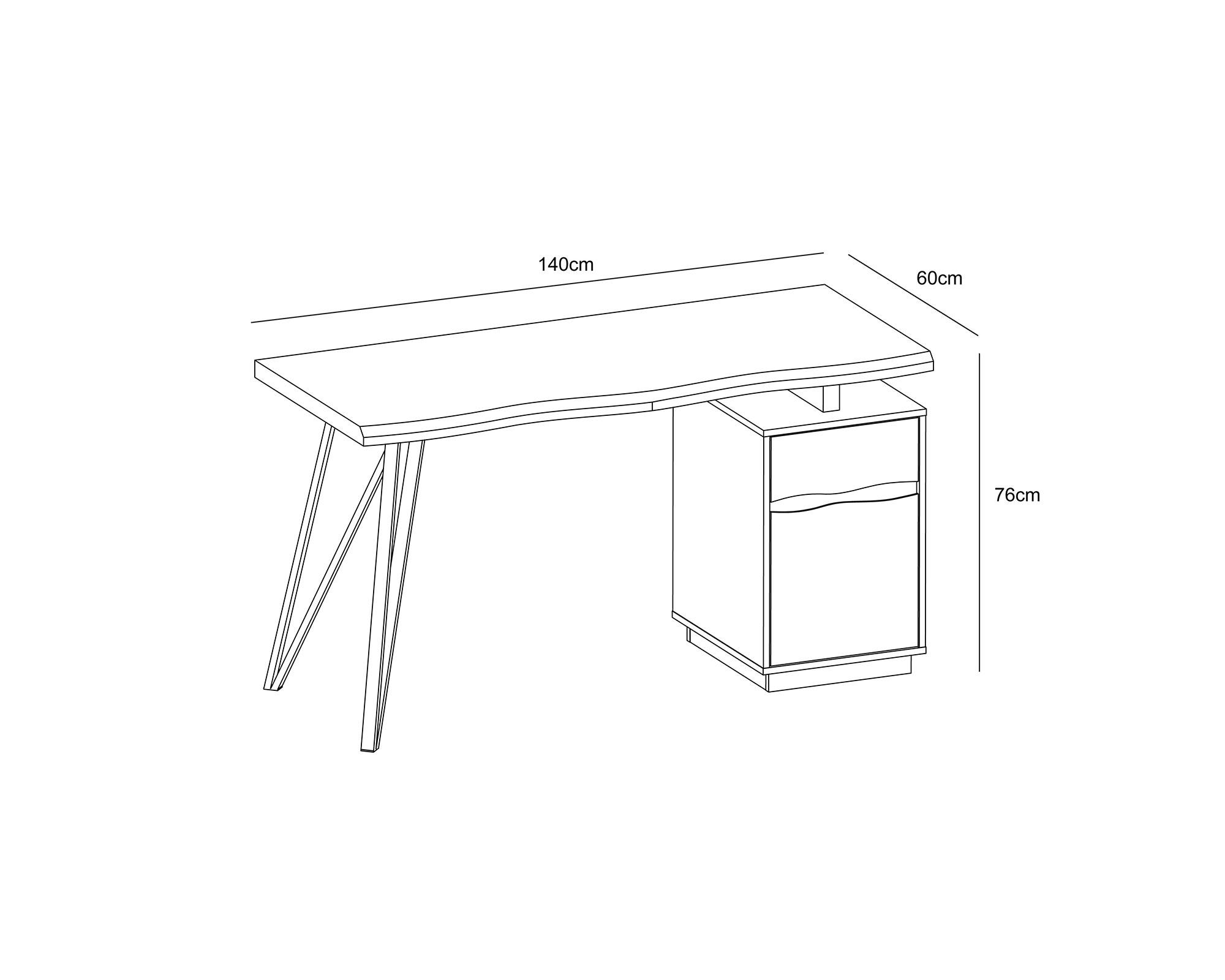 Escritorio Lam 1 puerta 1 cajón 76x140x60 cm-6