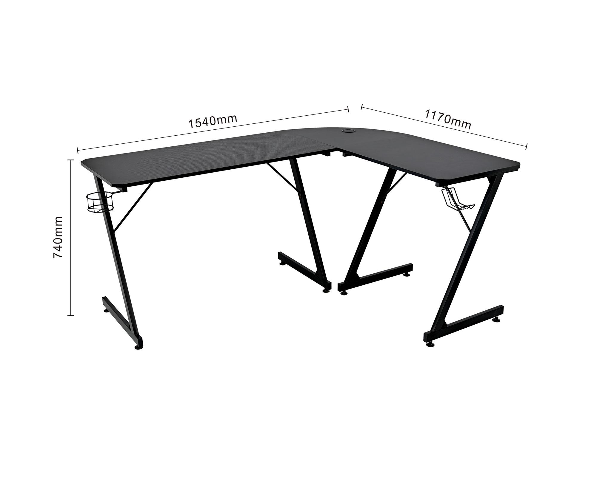 Escritorio esquinero Gamer negro-9