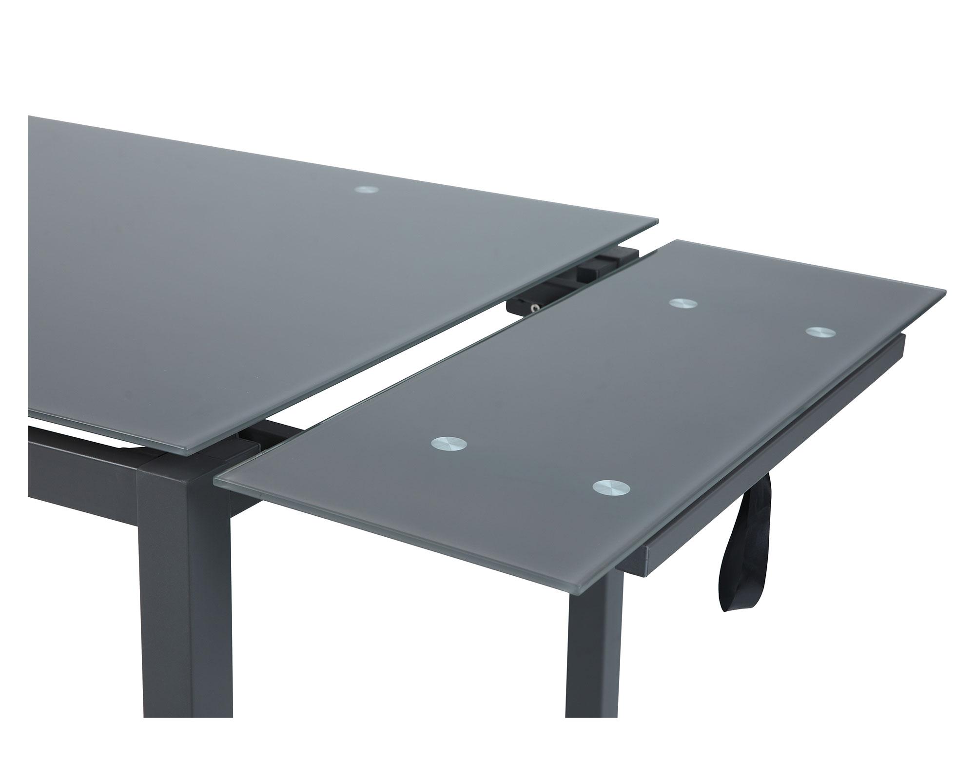 Comedor extensible 140-200 cm 8 sillas gris-5