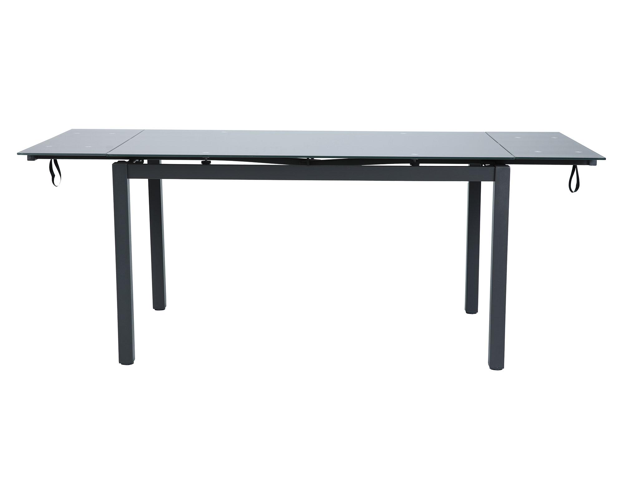 Comedor extensible 140-200 cm 8 sillas gris-3