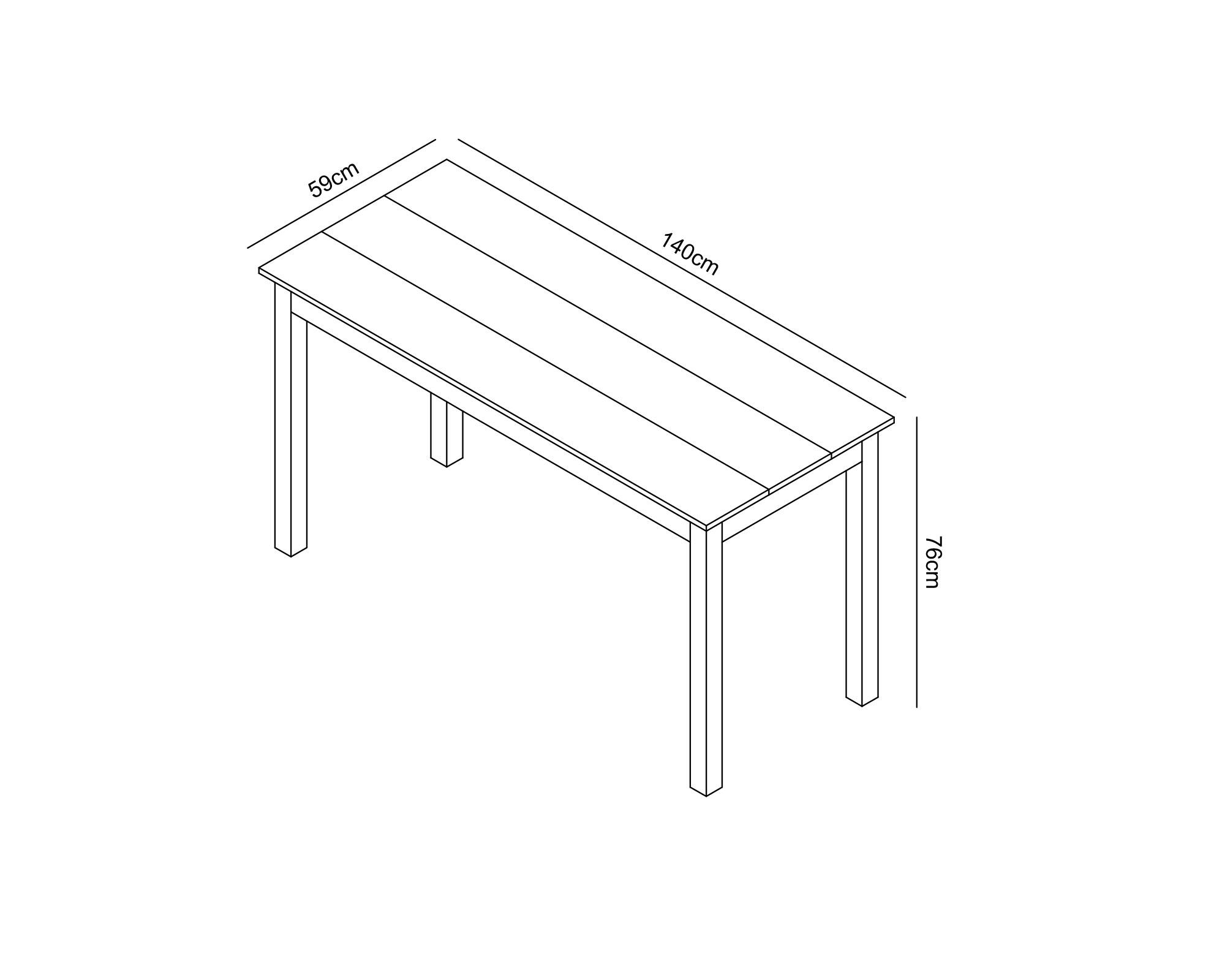 Mesa comedor Kilian blanco/natural 76x140x59 cm-7