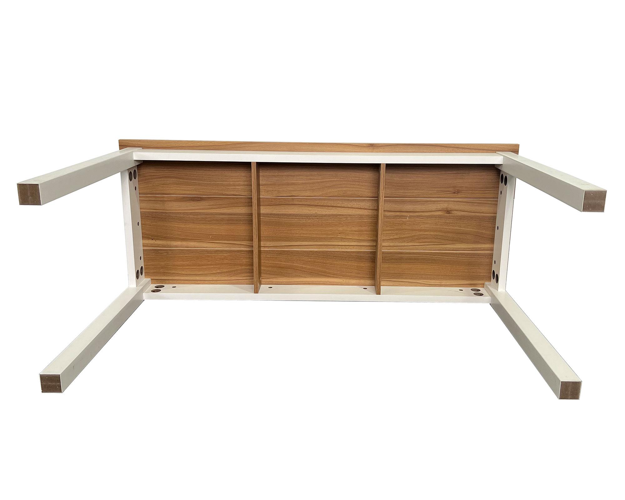 Mesa comedor Kilian blanco/natural 76x140x59 cm-5