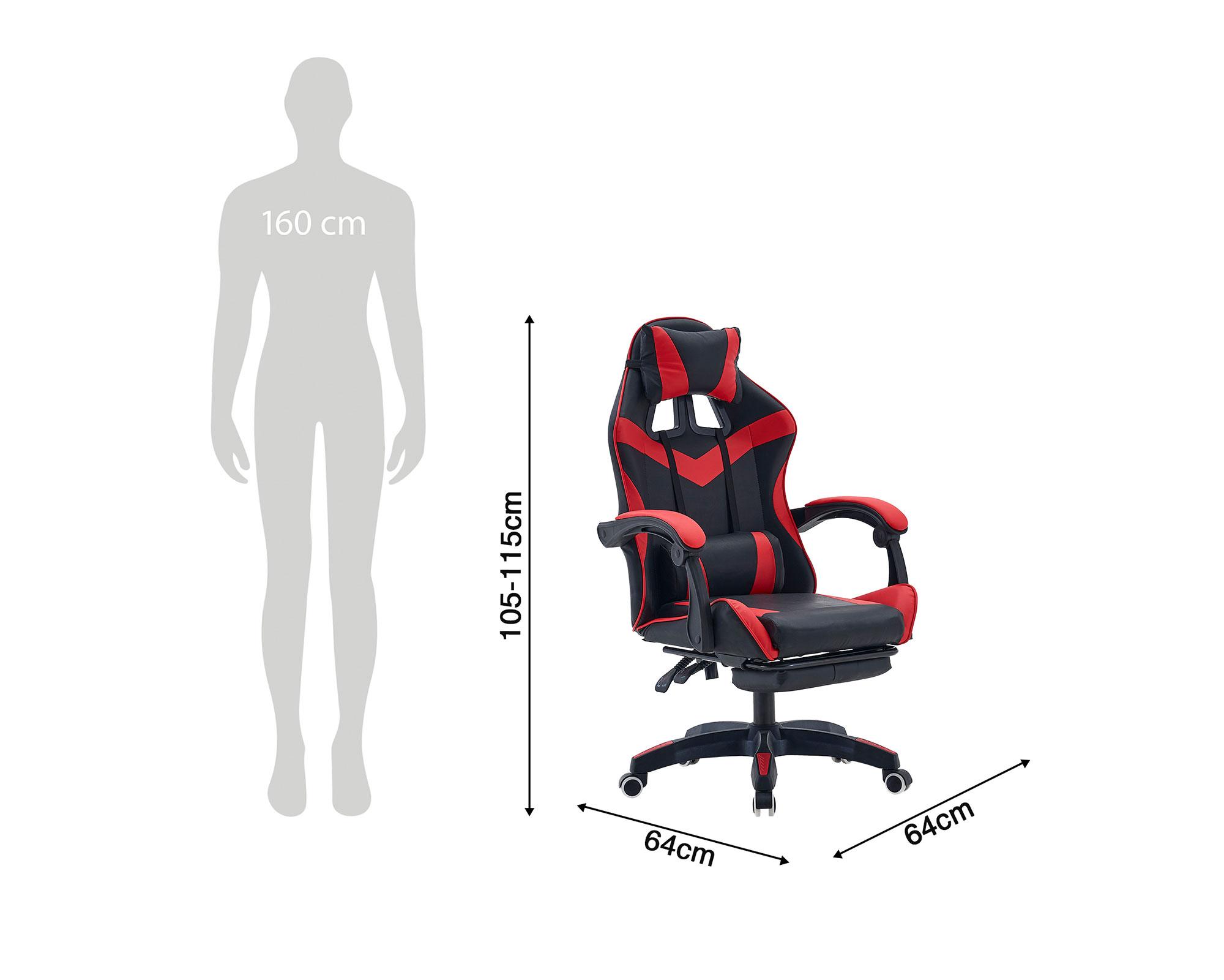 Silla gamer Julian negro/rojo-15