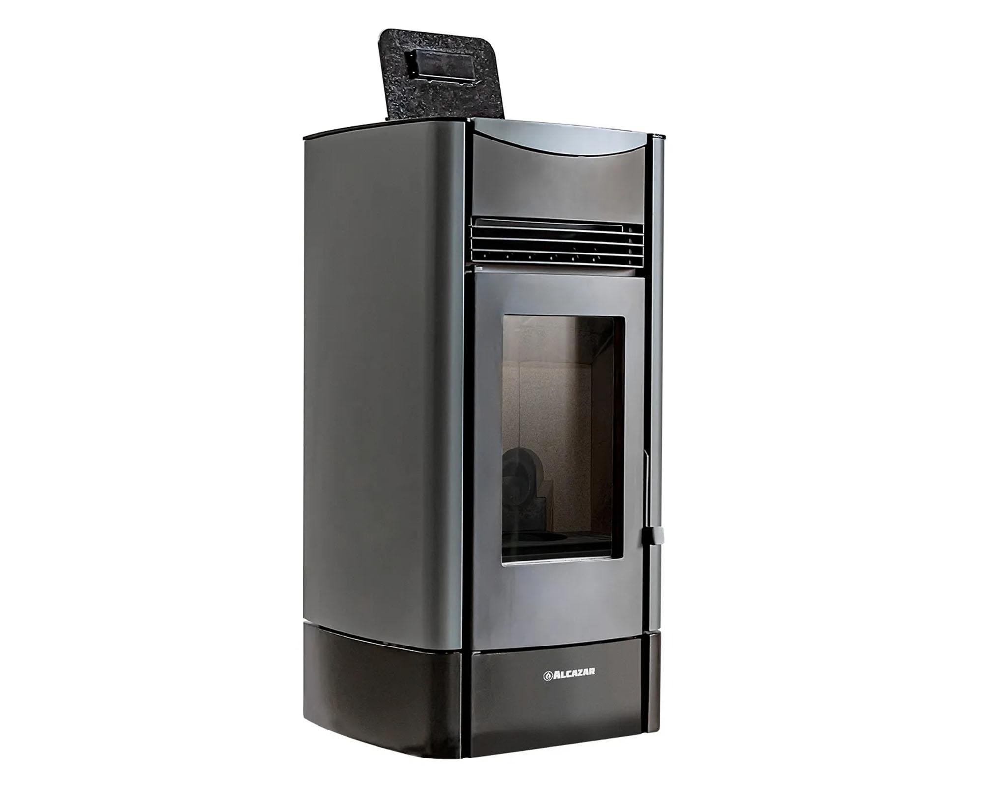 Estufa a pellet P2000 gris 8800W 400 Wh-2