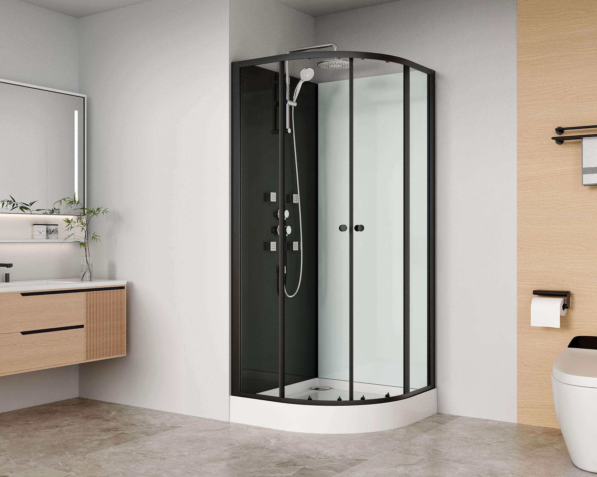 Cabina ducha curva con film 225x90x90 cm-2