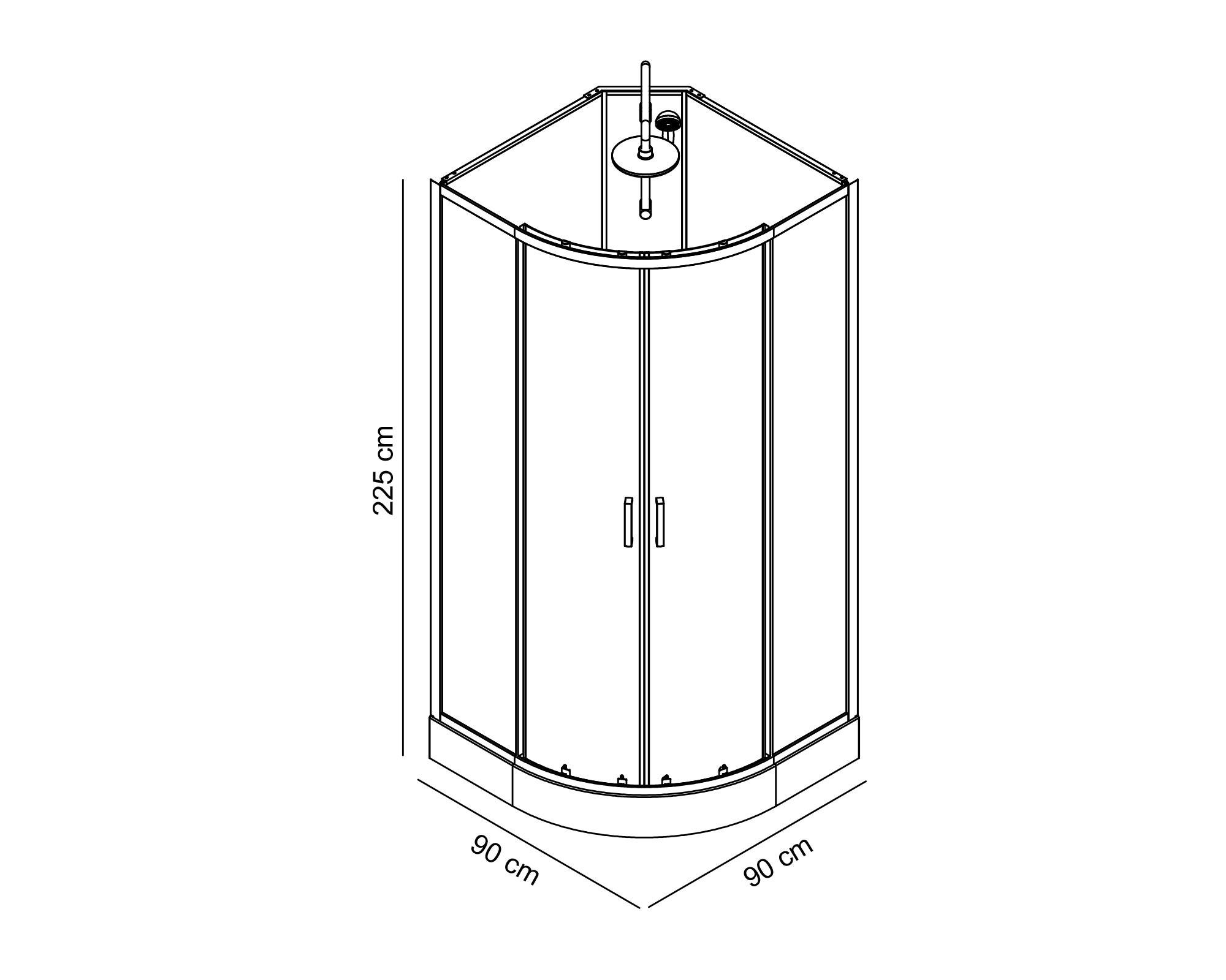 Cabina ducha 225x90x90 cm-2