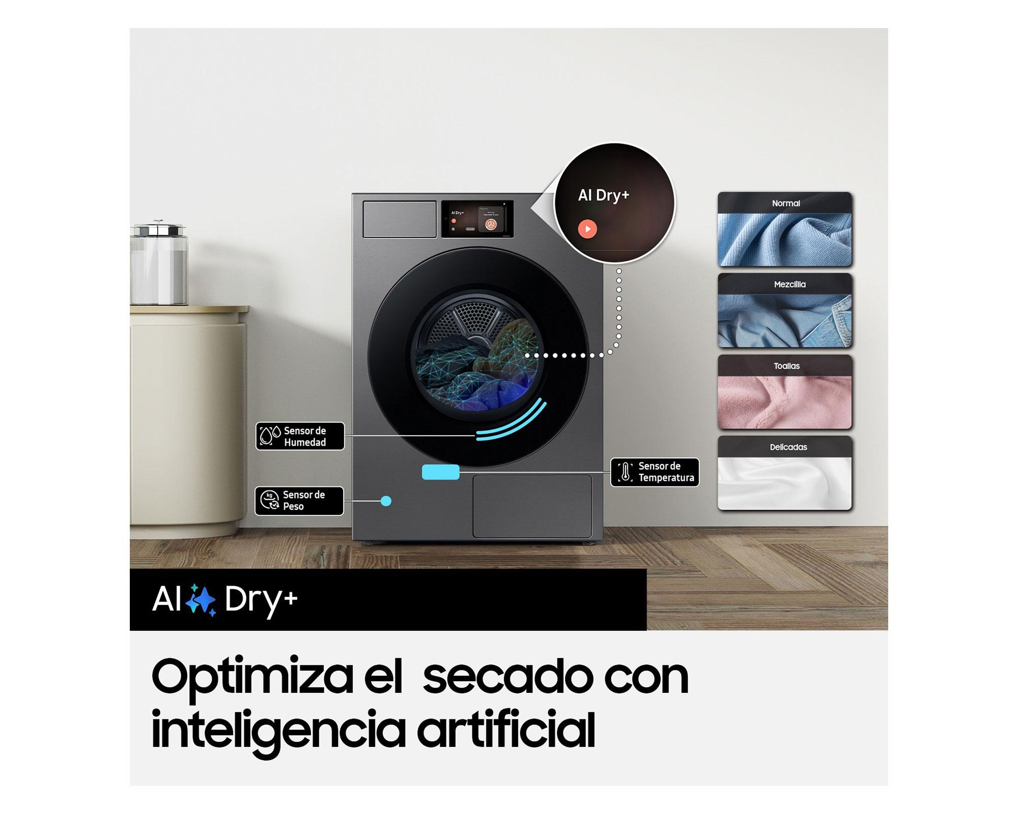 Secadora DV90F17CDSZS carga frontal 17 kg gris-2