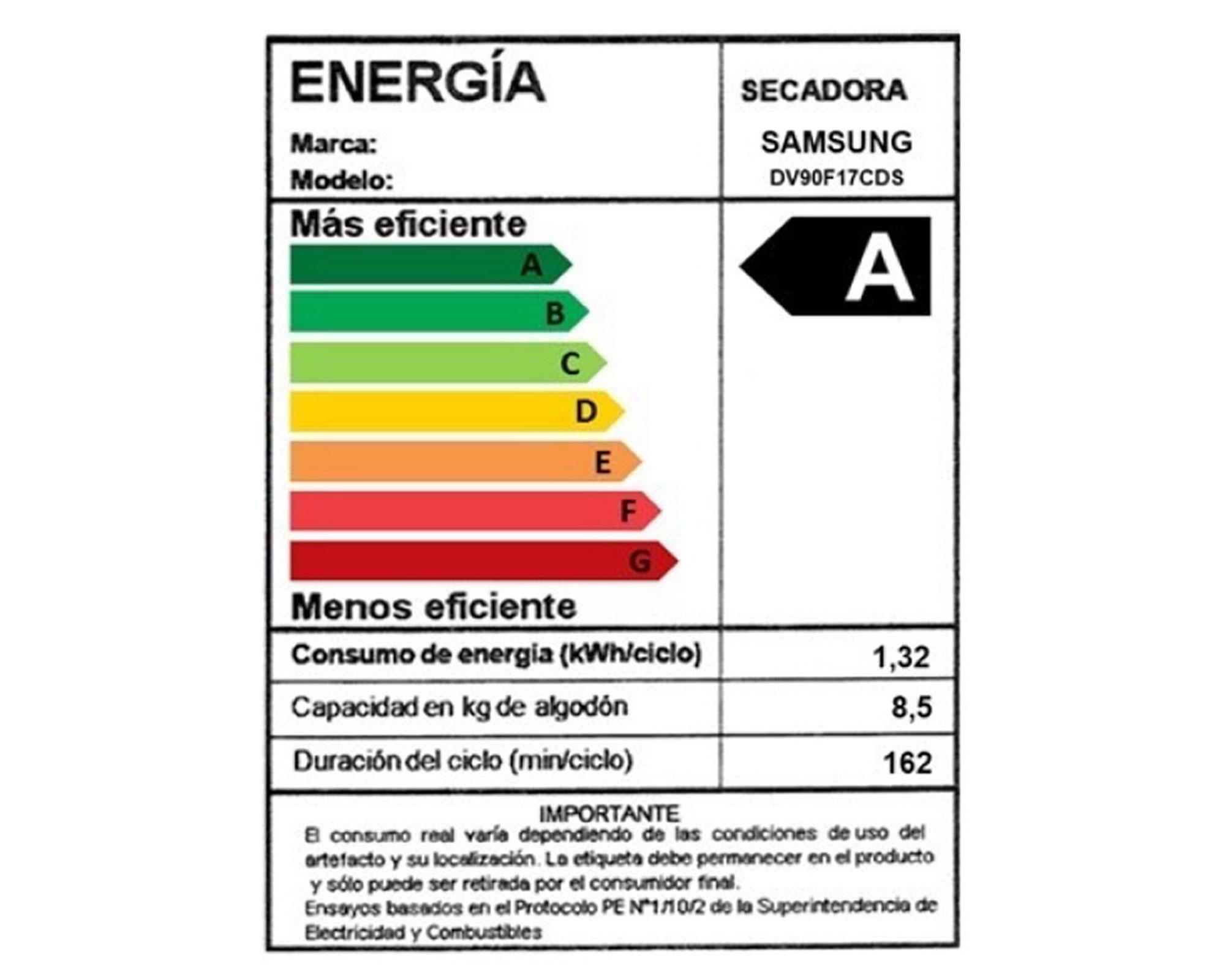 Secadora DV90F17CDSZS carga frontal 17 kg gris-7