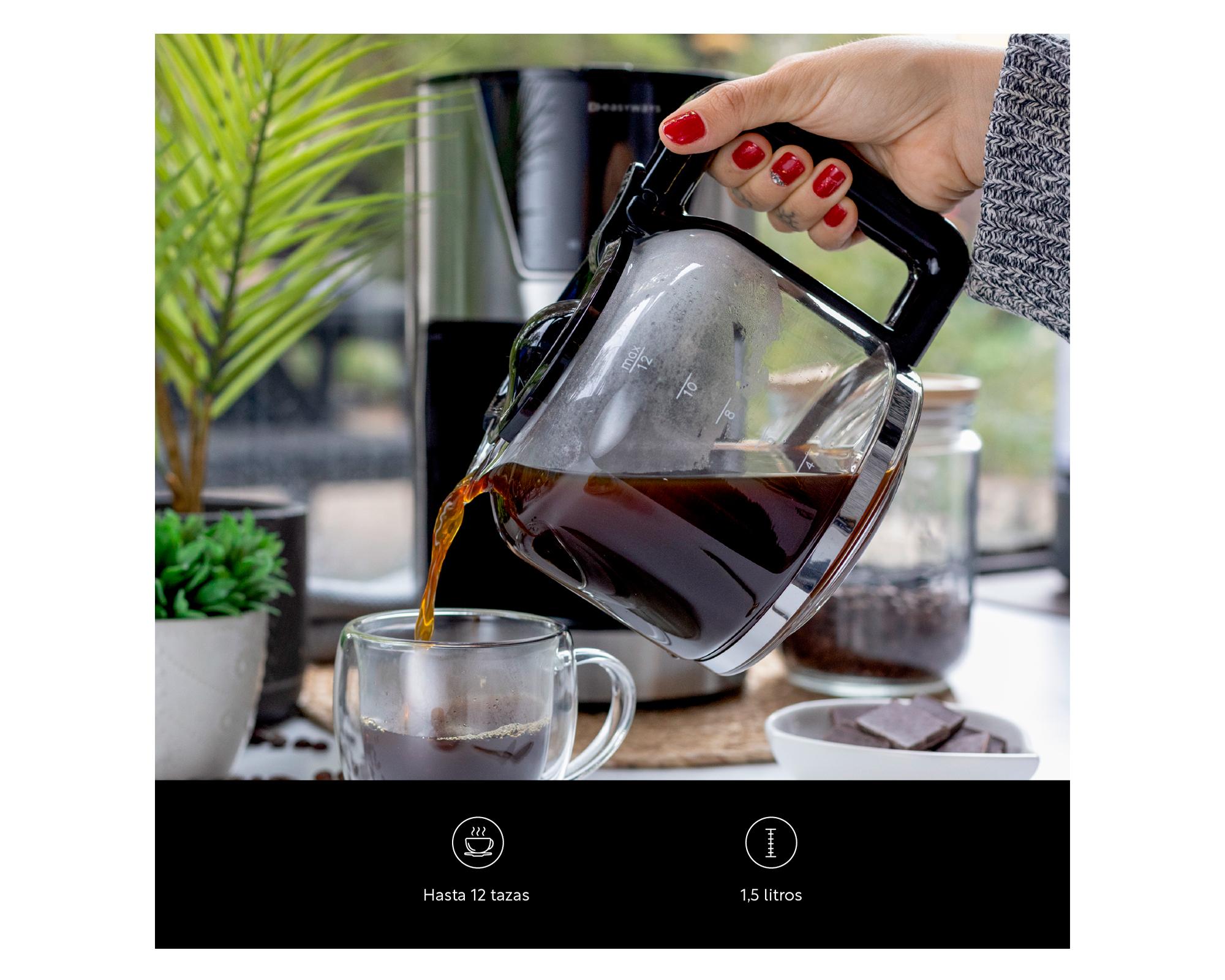 Cafetera filtro silicona EWMDC04  silver 12 tazas 800 W-3