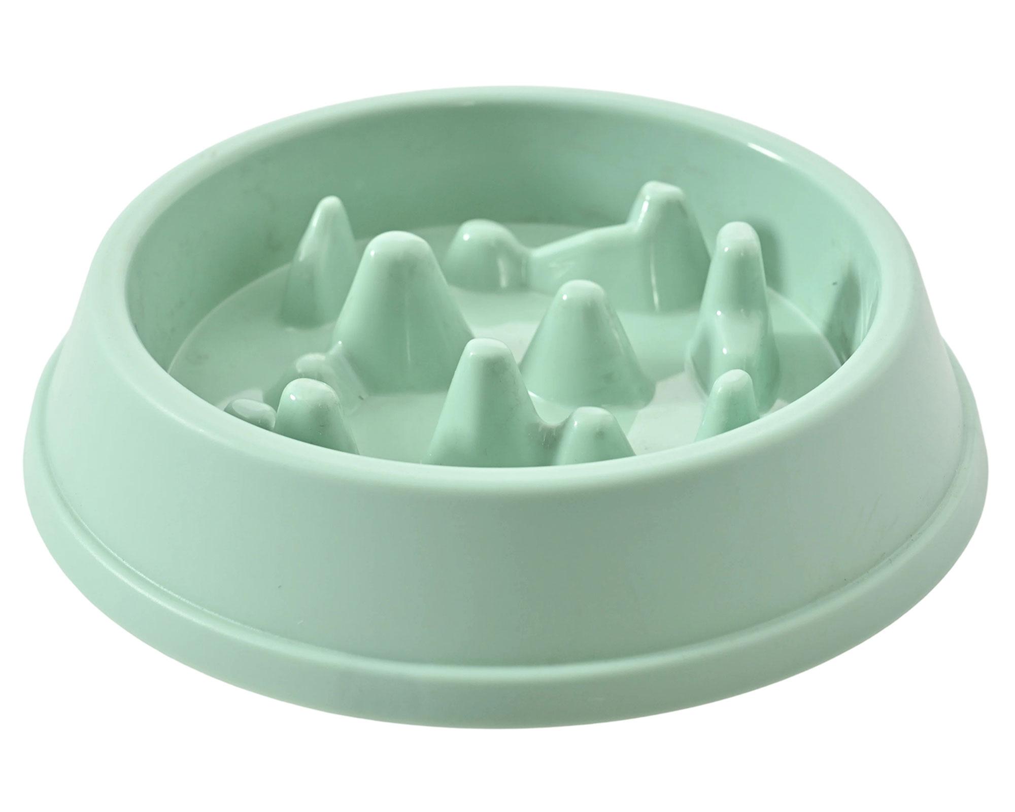 Plato para mascotas plástico antiahogo verde 500 ml-1