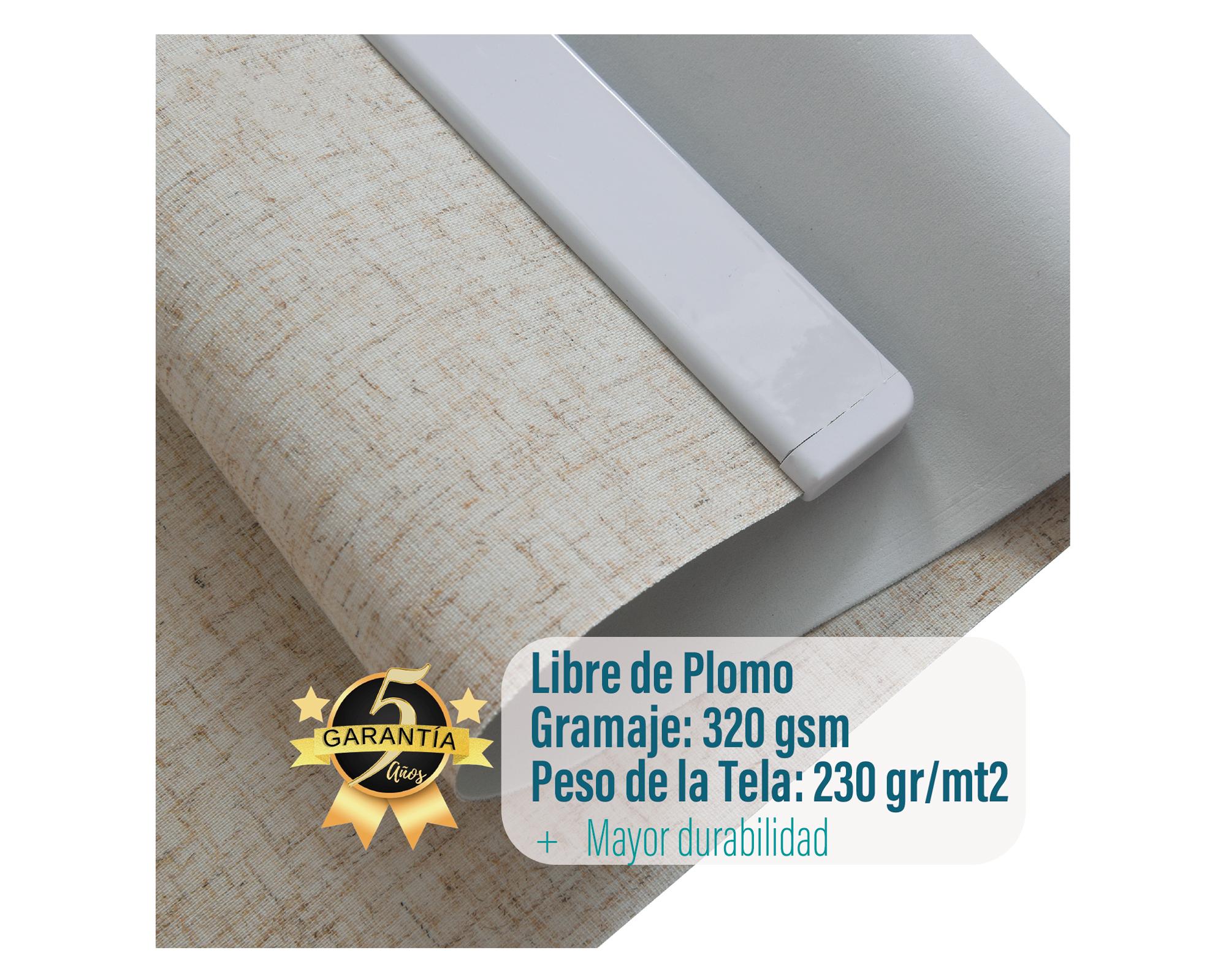 Cortina roller black out Textura lino 160x165 cm beige-3