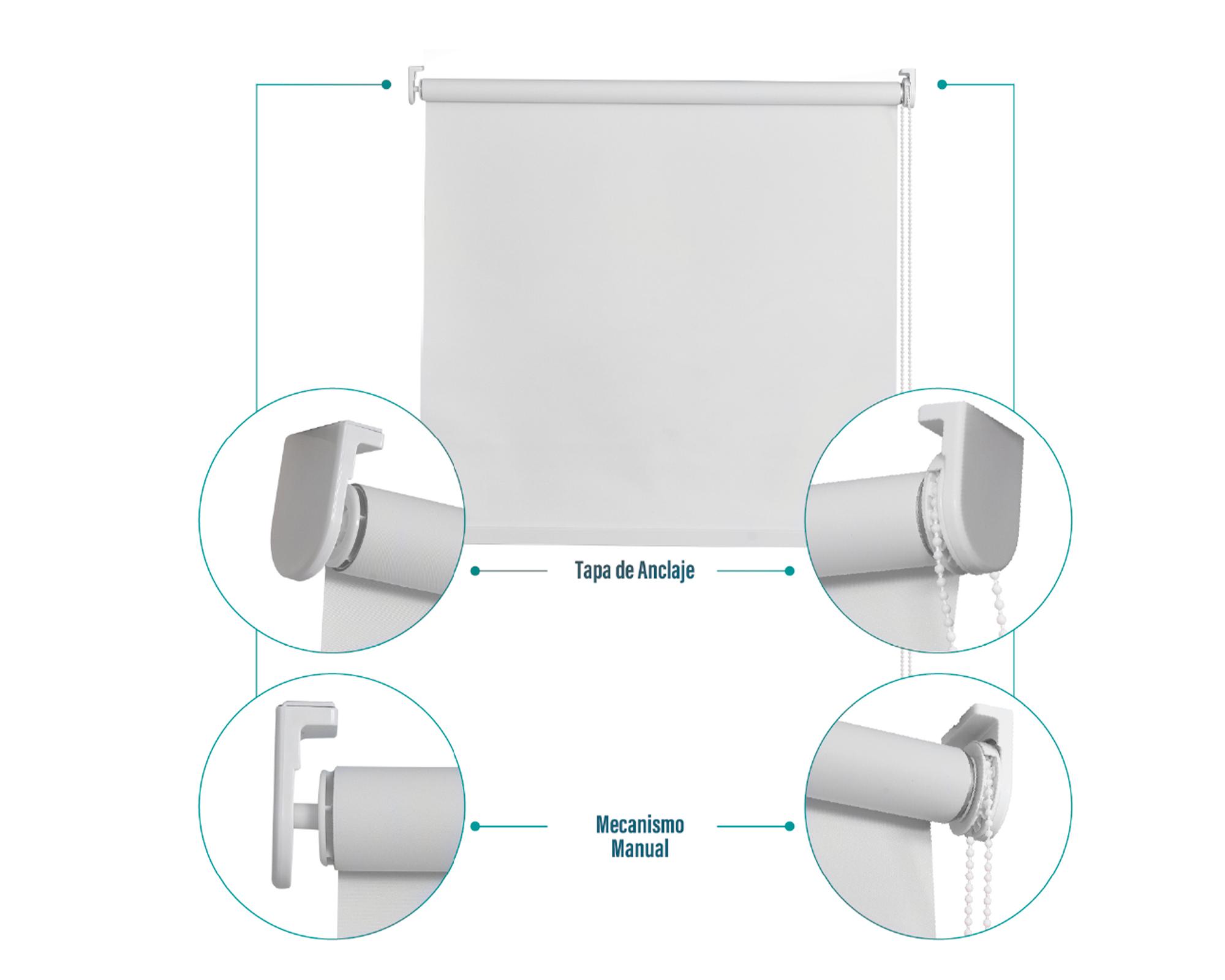 Cortina roller black out 160x165 cm blanco-1