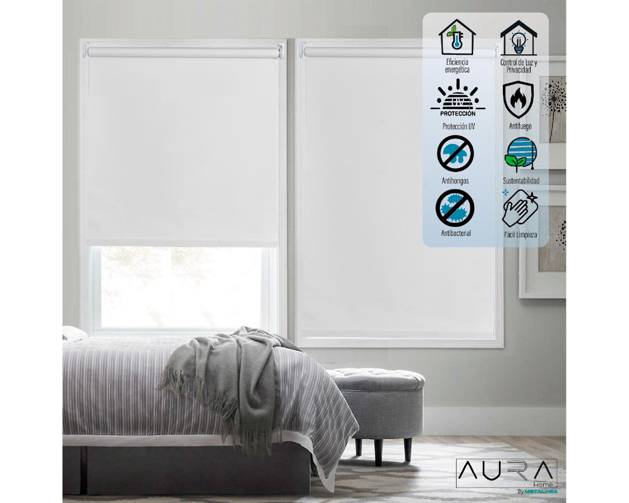 Cortina roller black out 160x165 cm blanco-4