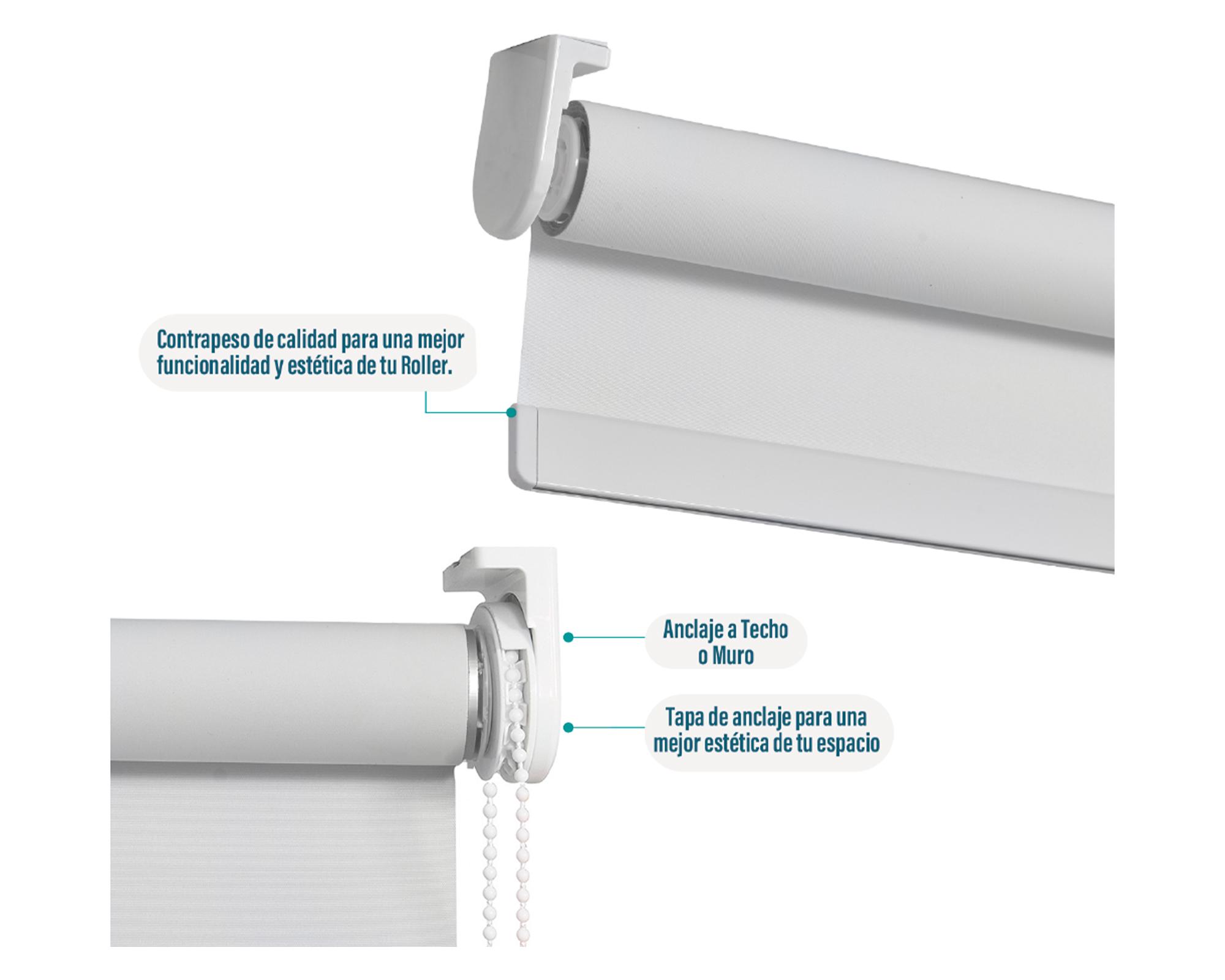 Cortina roller black out 160x165 cm blanco-2