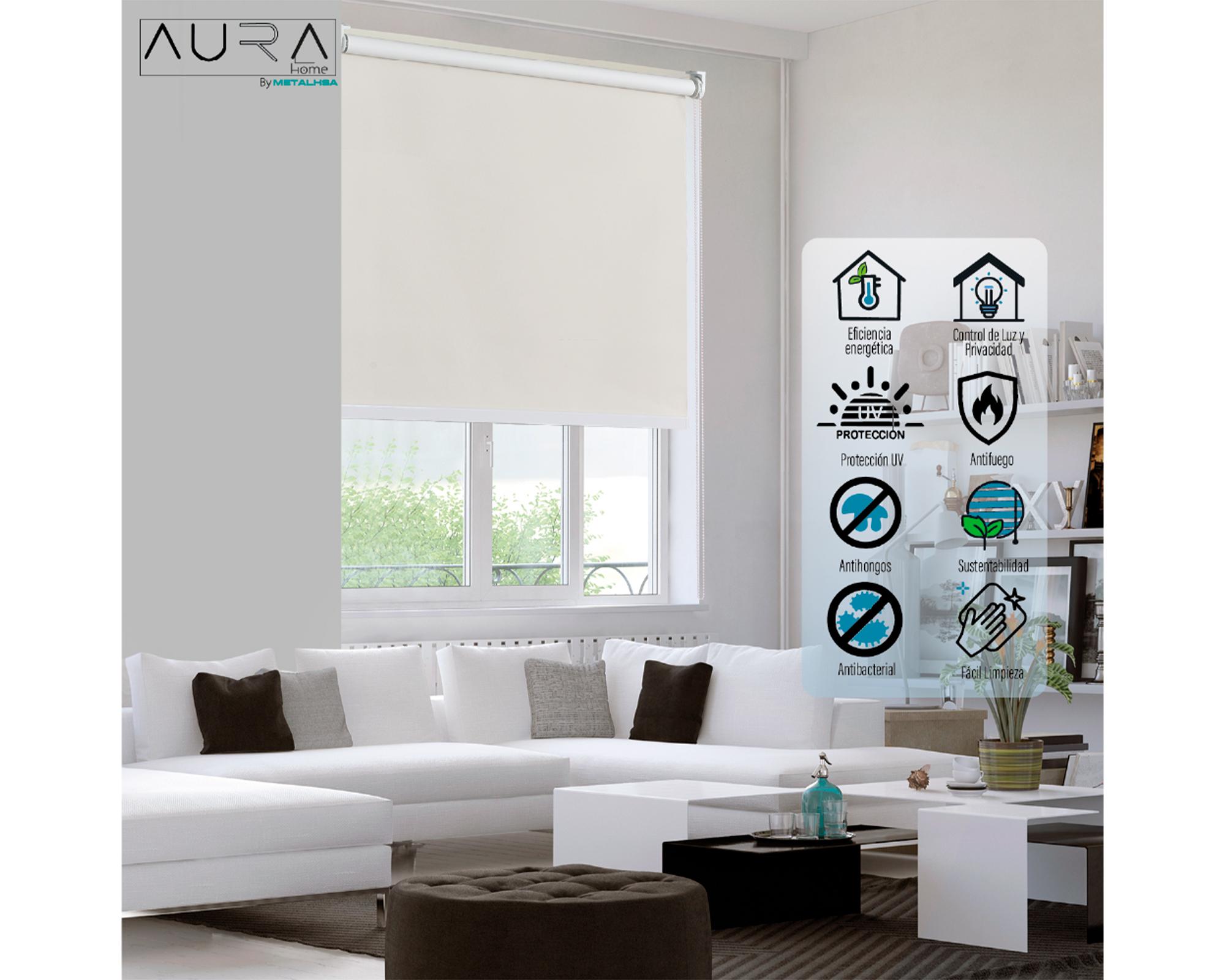 Cortina roller black out 180x165 cm beige-4