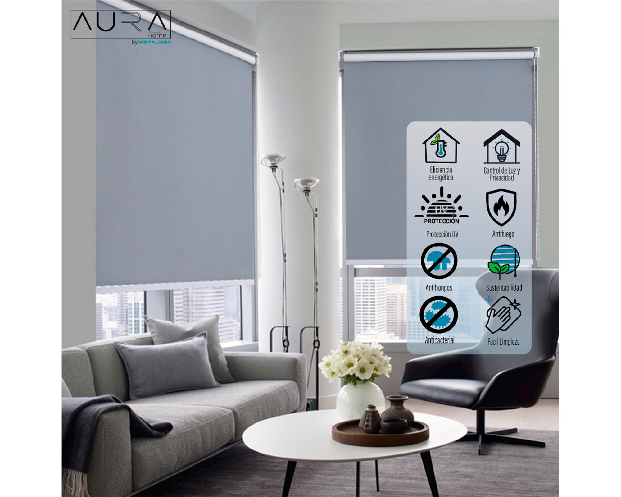 Cortina roller black out 200x250 cm gris-4