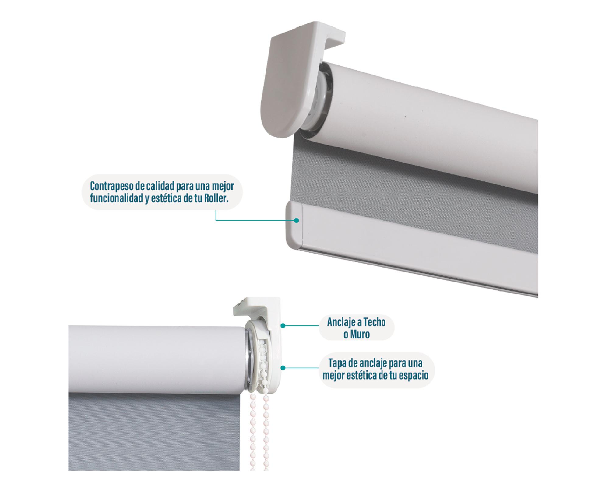 Cortina roller black out 180x250 cm gris-2