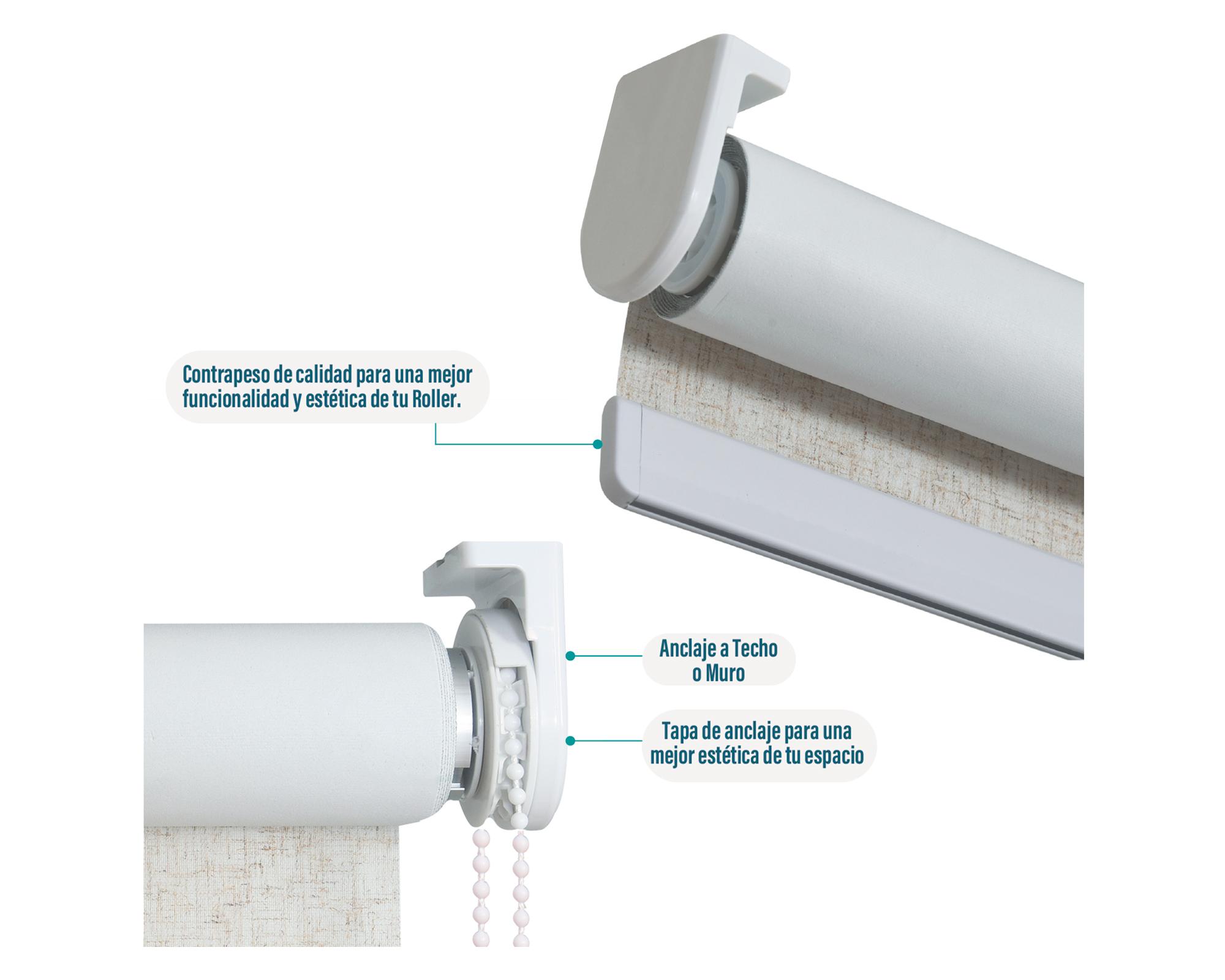 Cortina roller black out Textura lino 120x250 cm beige-2