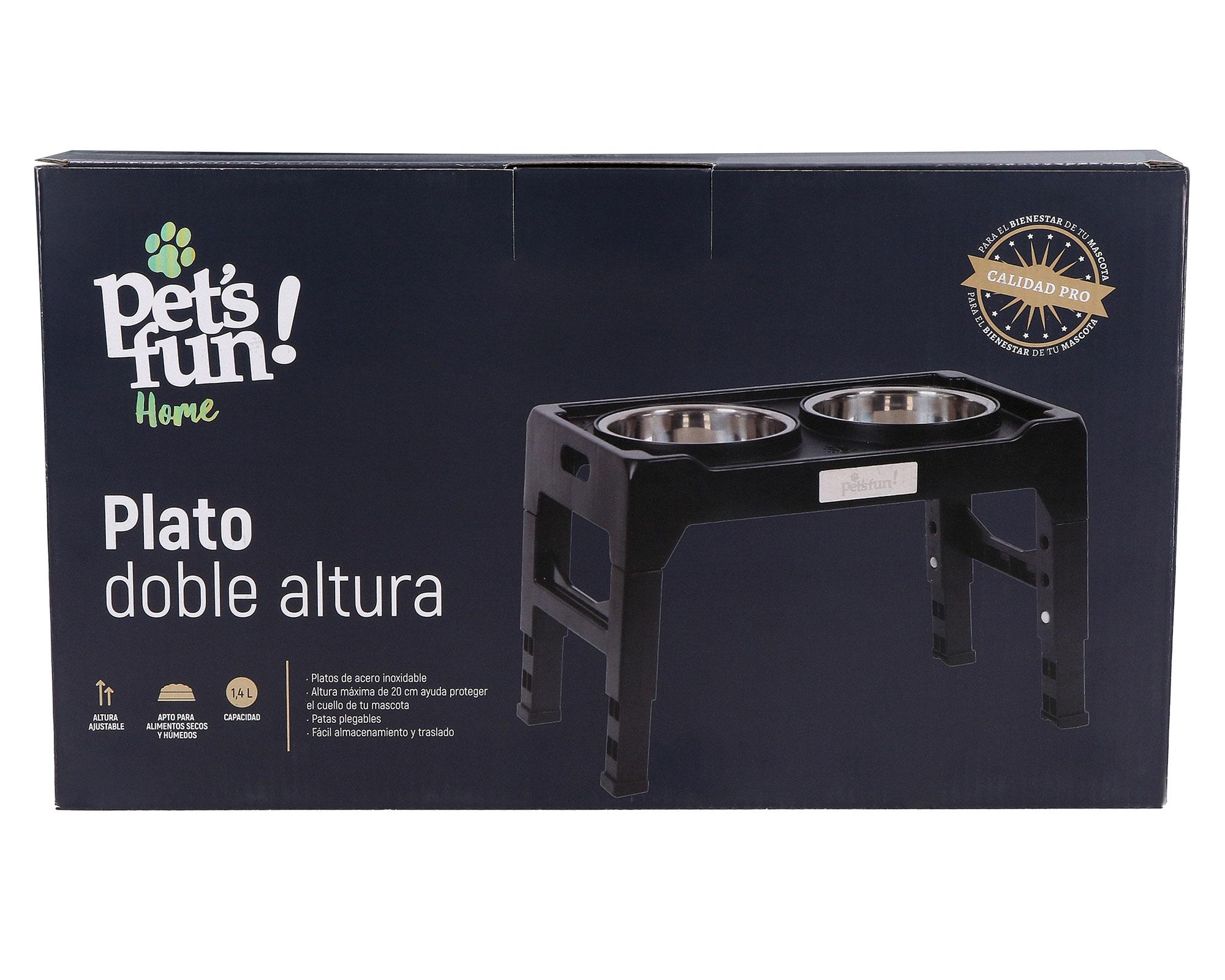 Plato mascota doble altura ajustable 1.4 litros 1 un.-3