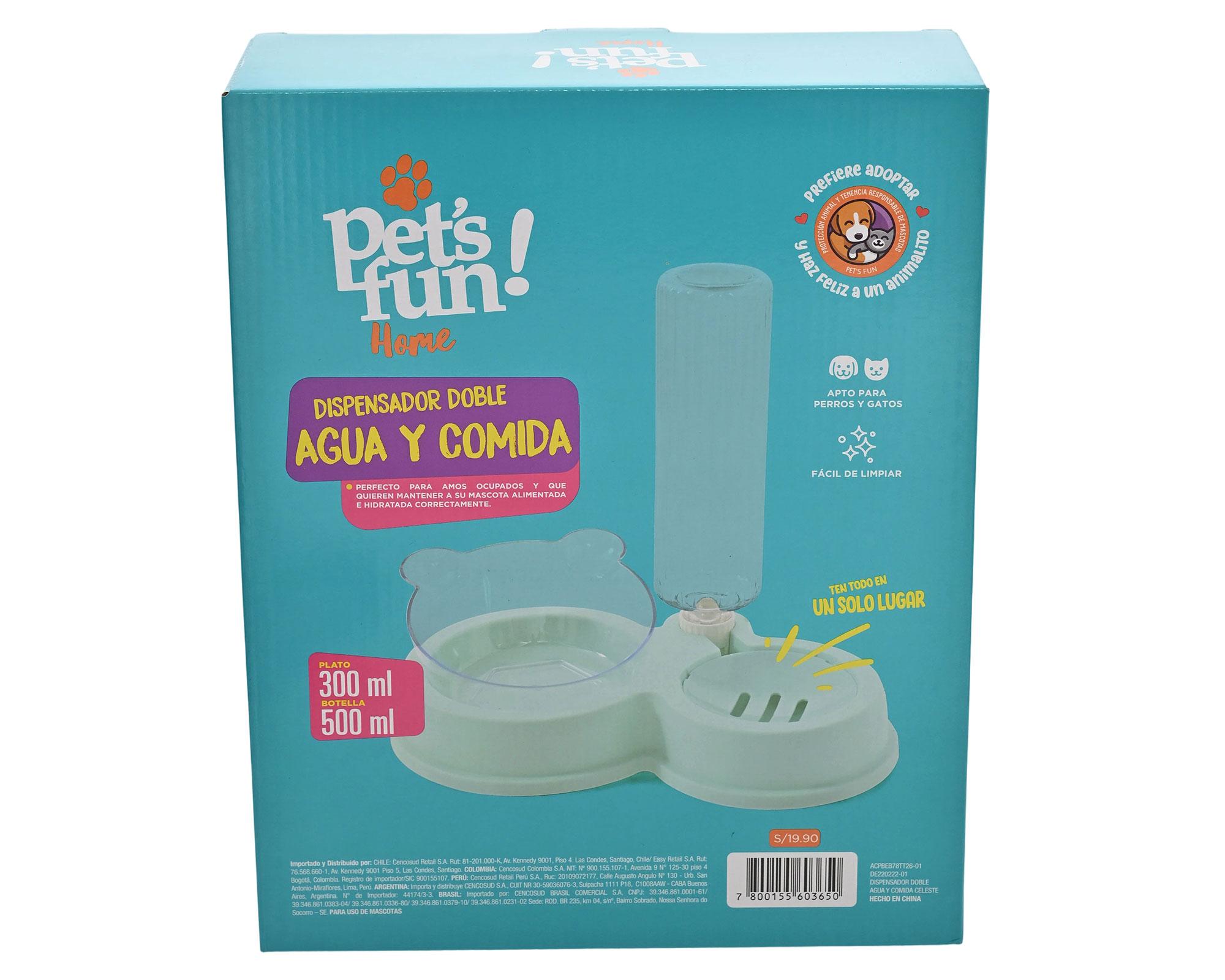 Dispensador doble agua y comida celeste-3