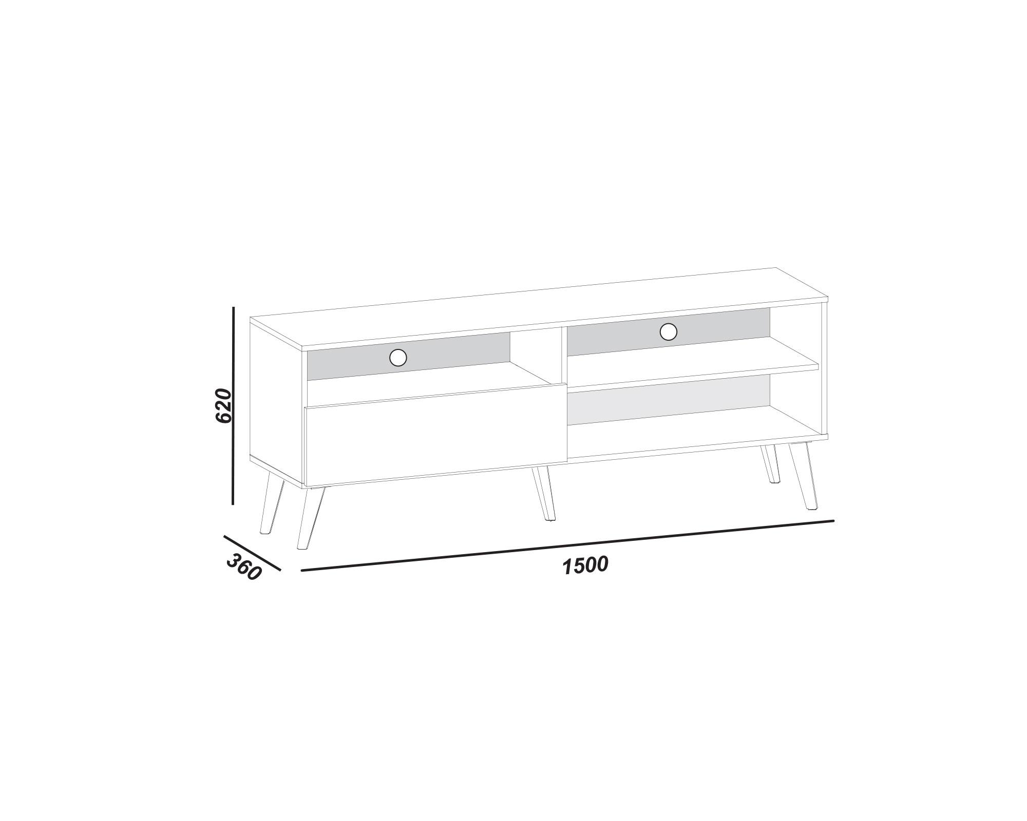 Rack TV 65'' Summer blanco/madera-3