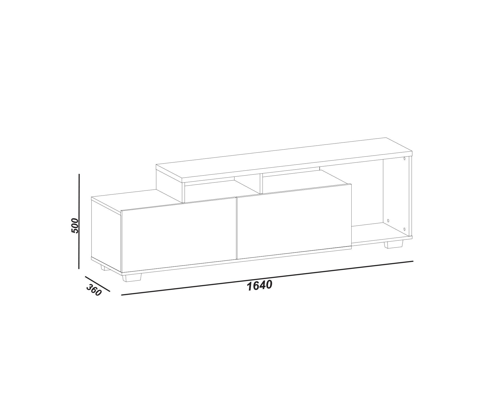 Rack TV 60'' Vulcano Off white/madera-3