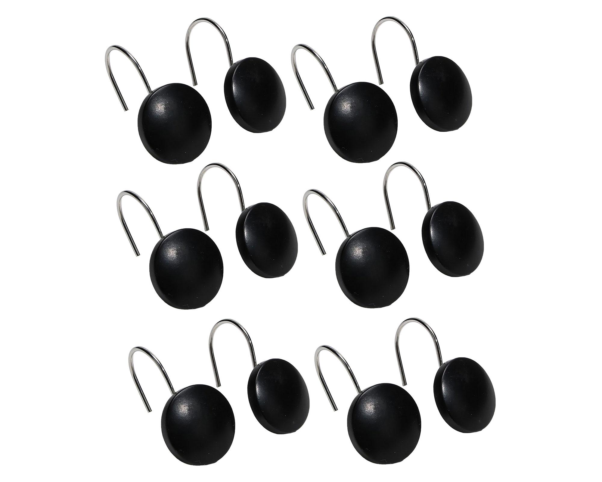 Set ganchos cortina negro 12 un.-0