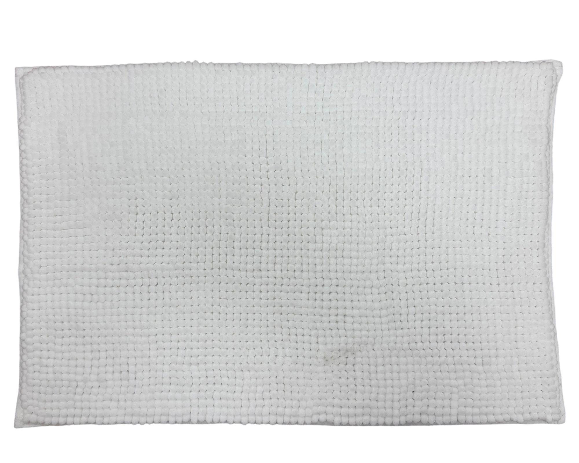 Piso baño Shaggy MF blanco 40x60 cm-0