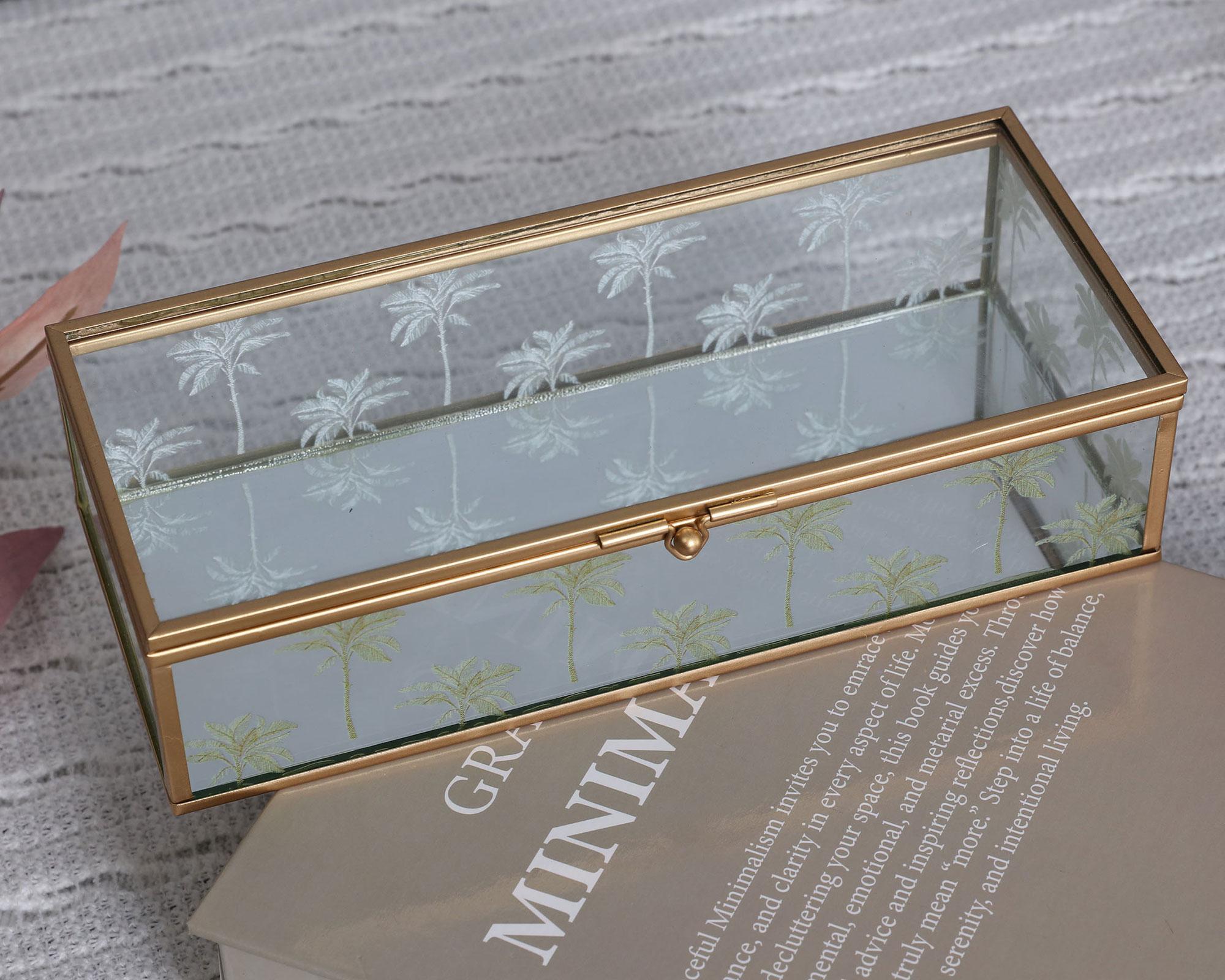 Caja decorativa Palmeras EA vidrio-1