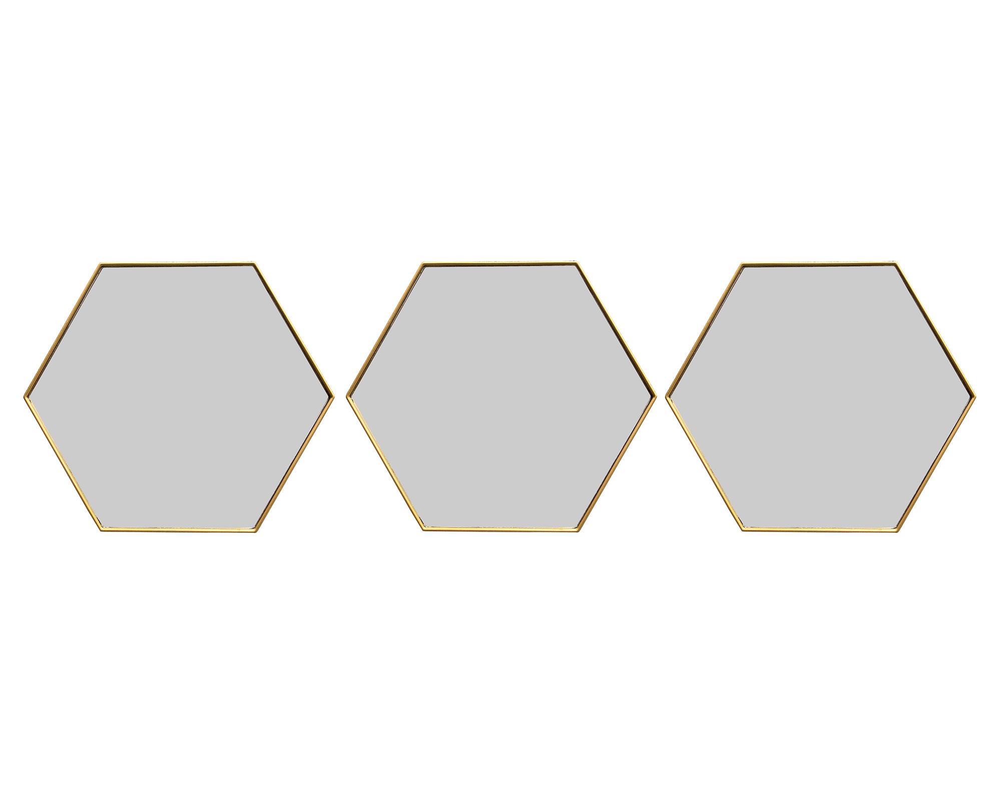 Espejo Hexagonales 20 cm 3 piezas-0