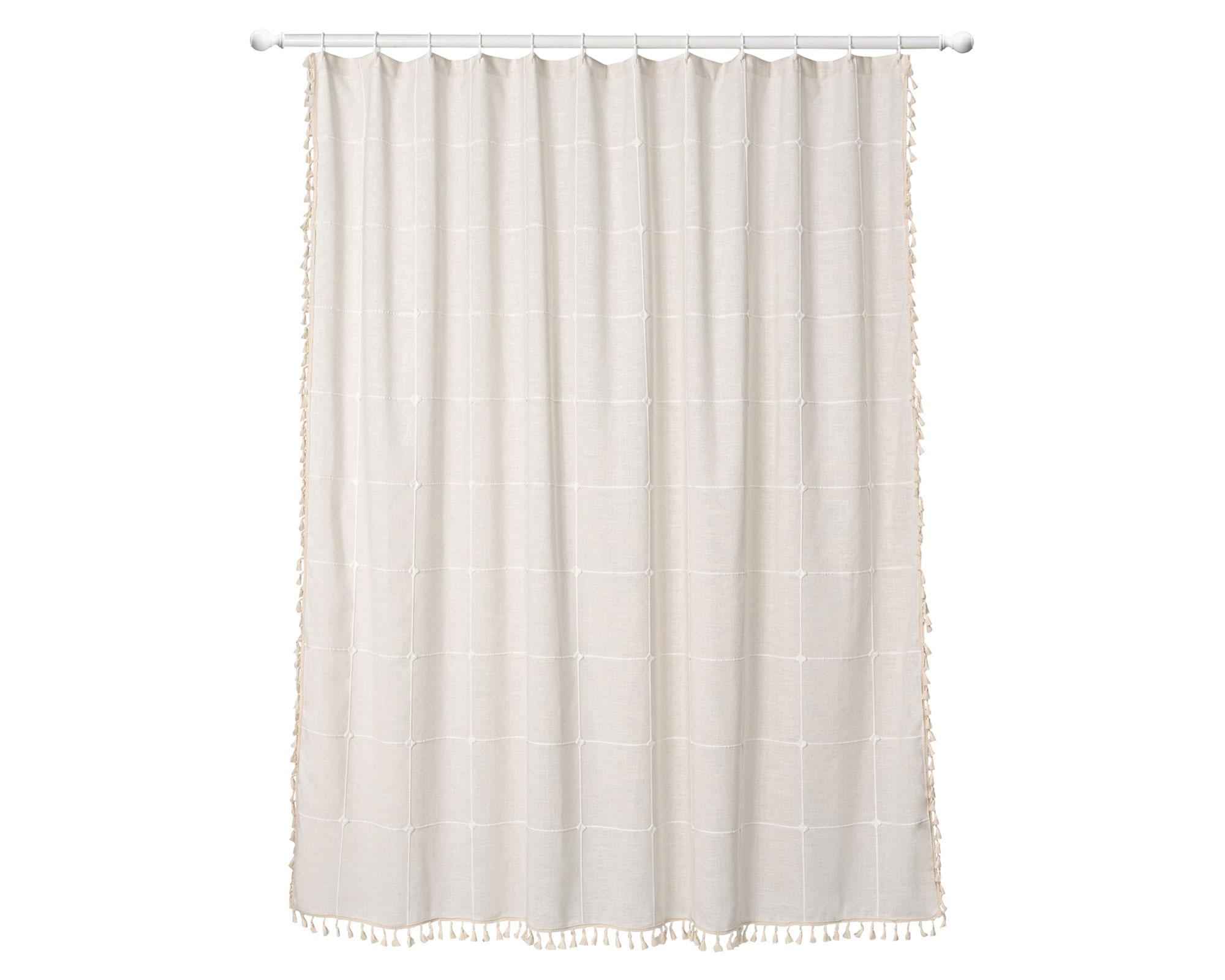 Cortina baño Cuadricula beige 180x180 cm-0