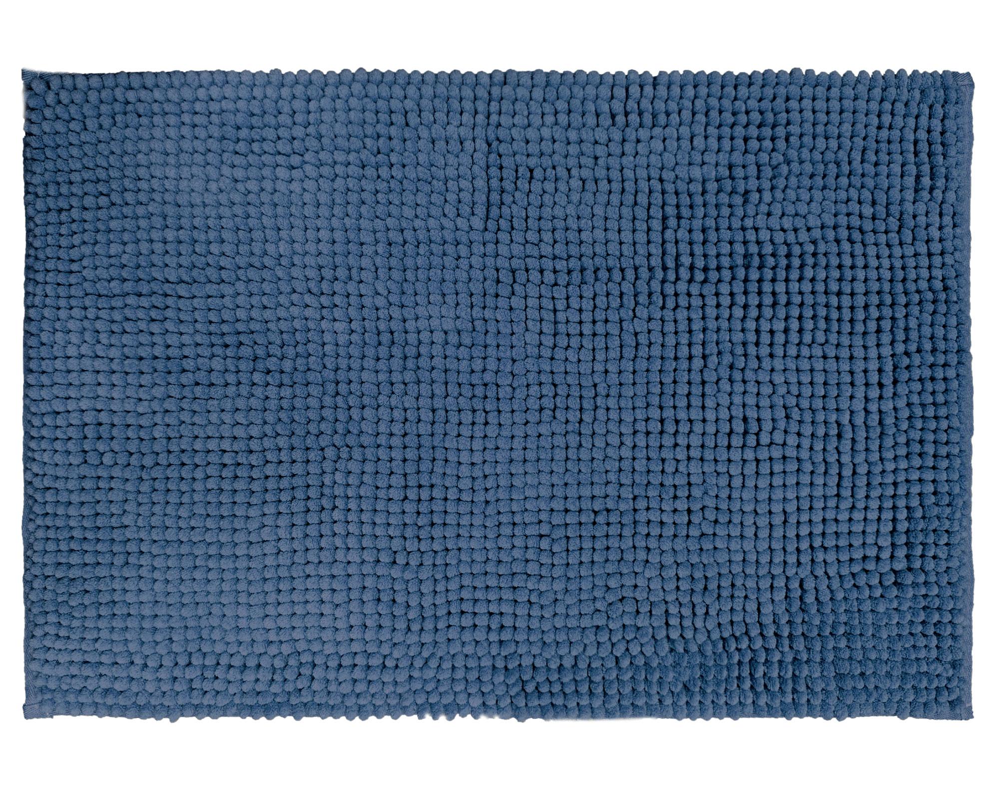 Piso baño Shaggy MF azul 40x60 cm-0