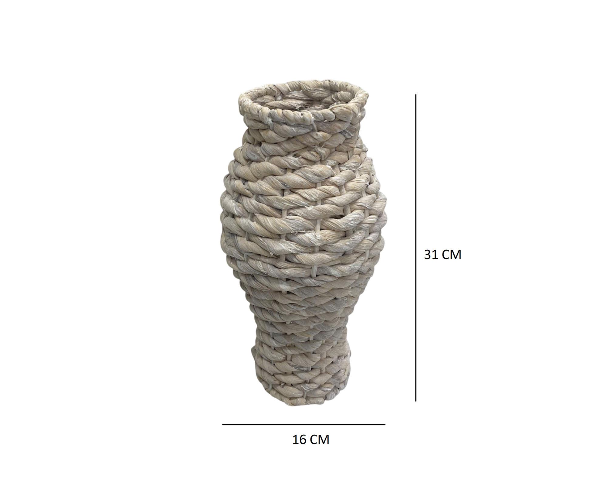 Florero Fibra natural blanca 31 cm-1
