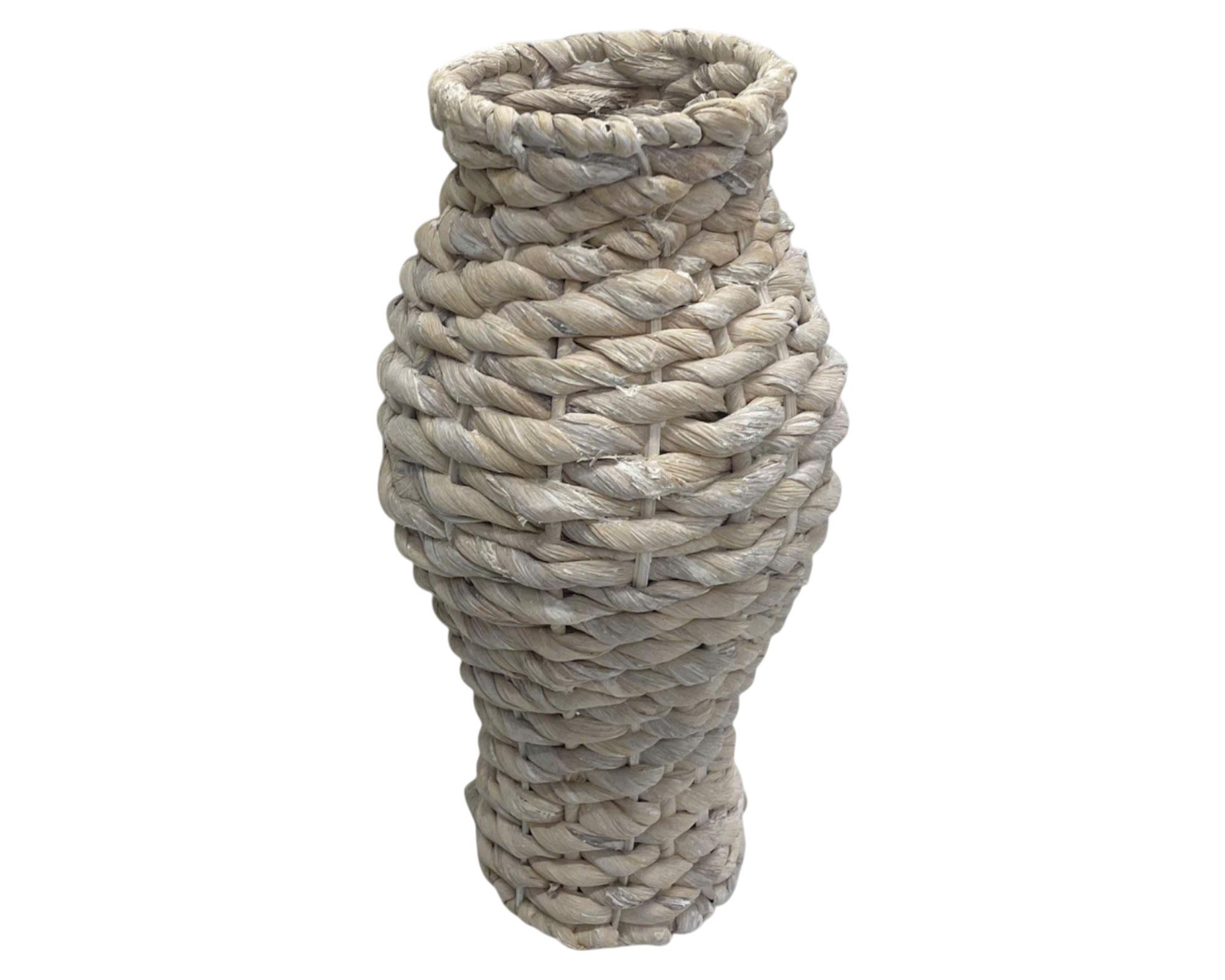 Florero Fibra natural blanca 31 cm-0