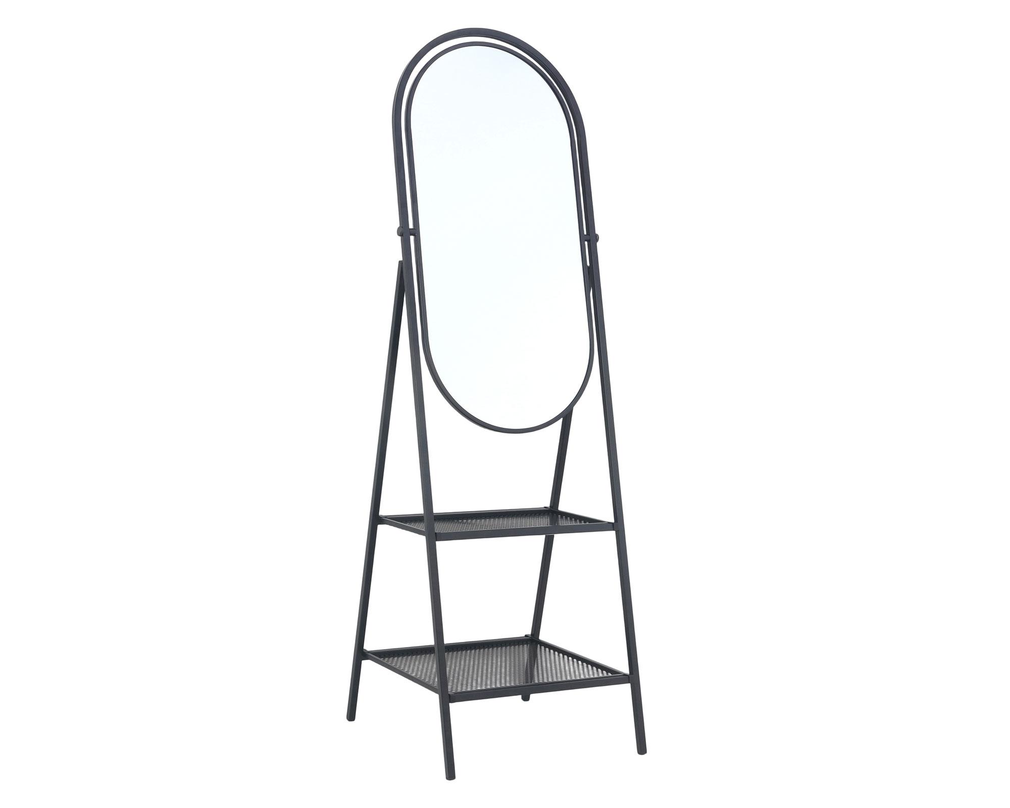 Espejo de pie 2 estantes metal 45x150 cm-2
