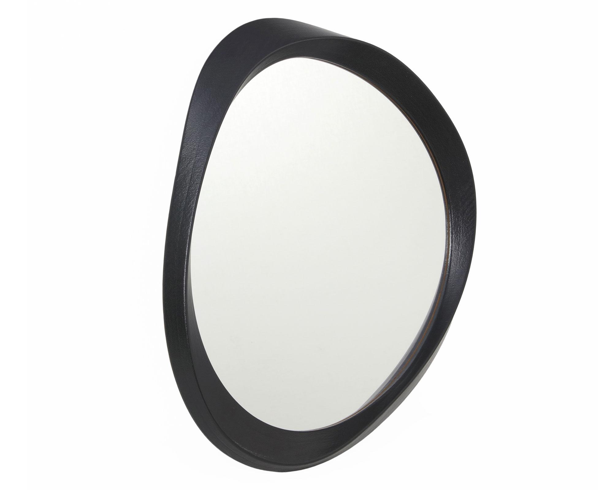 Espejo redondo plástico negro 66 cm-4